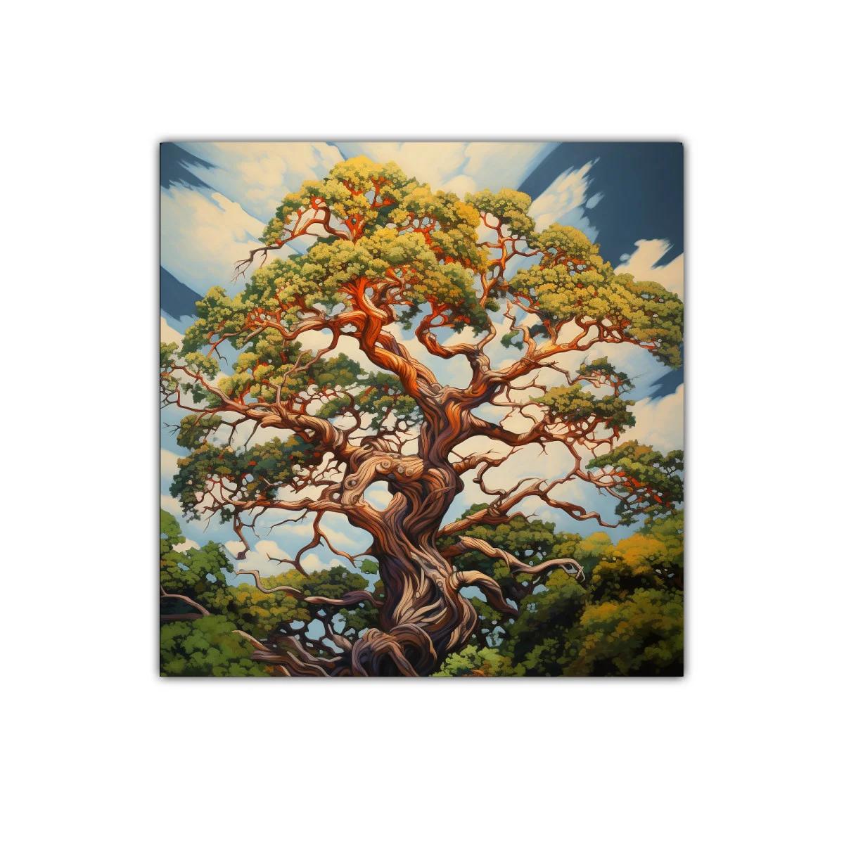Árbol majestuoso con ramas retorcidas y follaje dorado — imagen principal