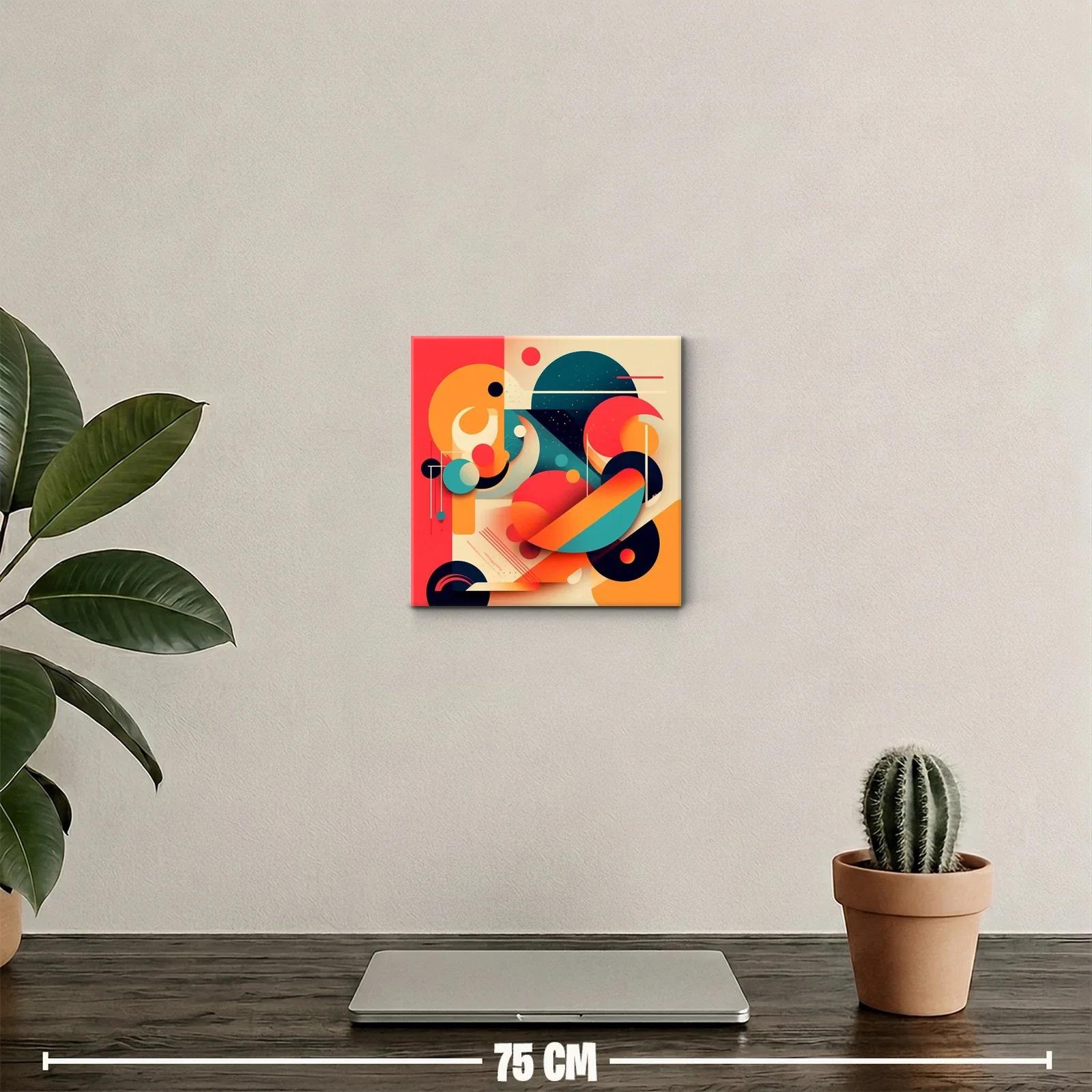 Cuadro abstracto con formas geométricas y colores vibrantes — miniatura 2