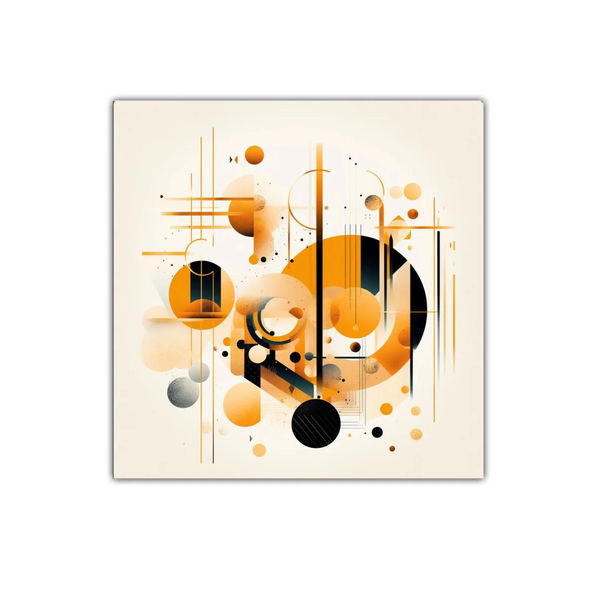 Composición abstracta con círculos y líneas naranjas — imagen principal