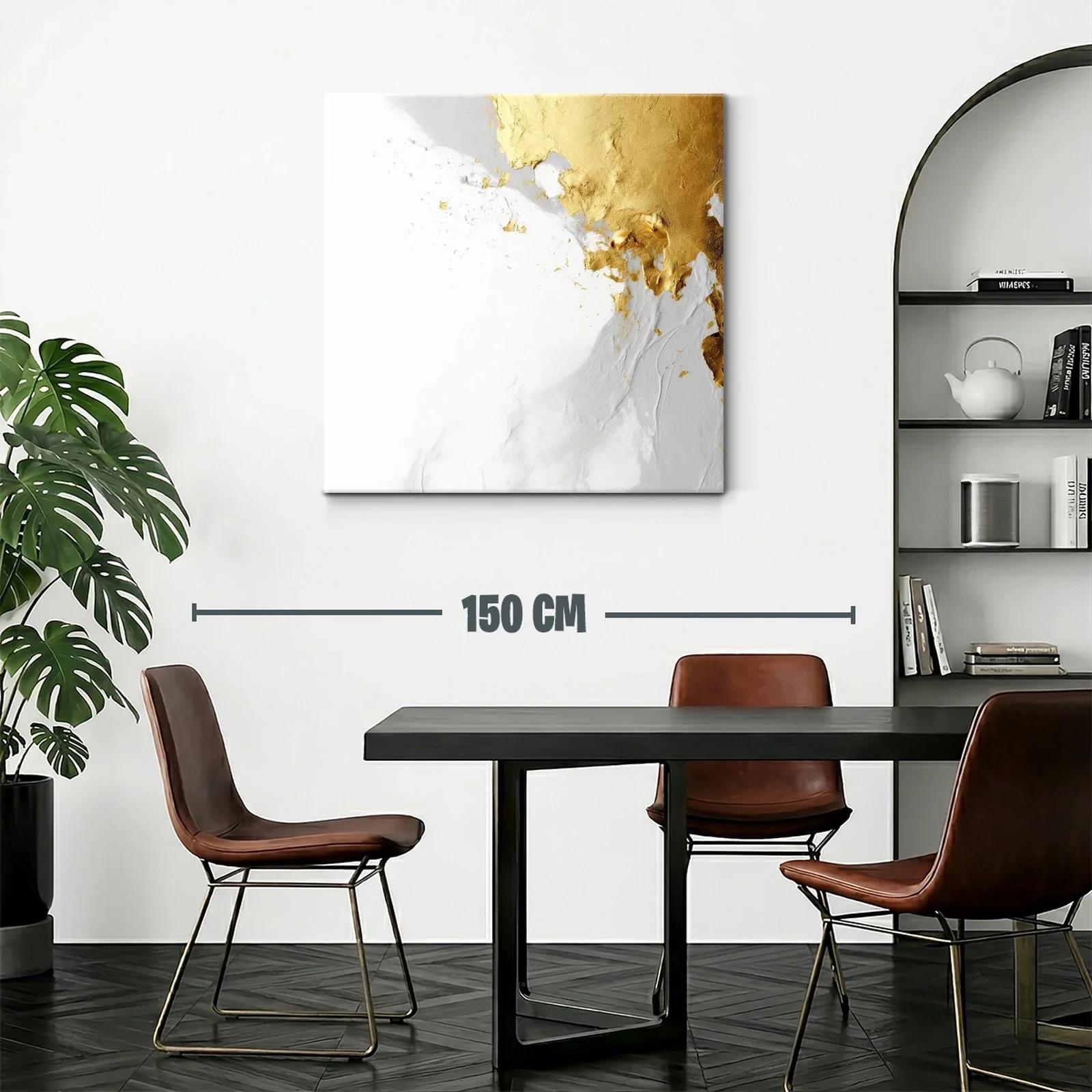 Composición abstracta en tonos dorados y blancos delicados — miniatura 2