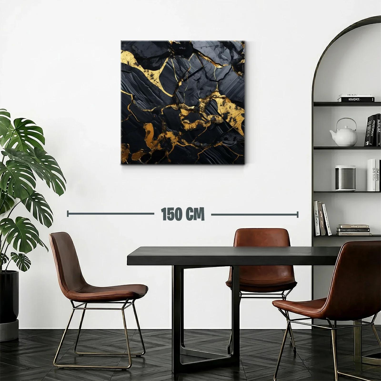 Arte abstracto con detalles en dorado y negros intensos — miniatura 2