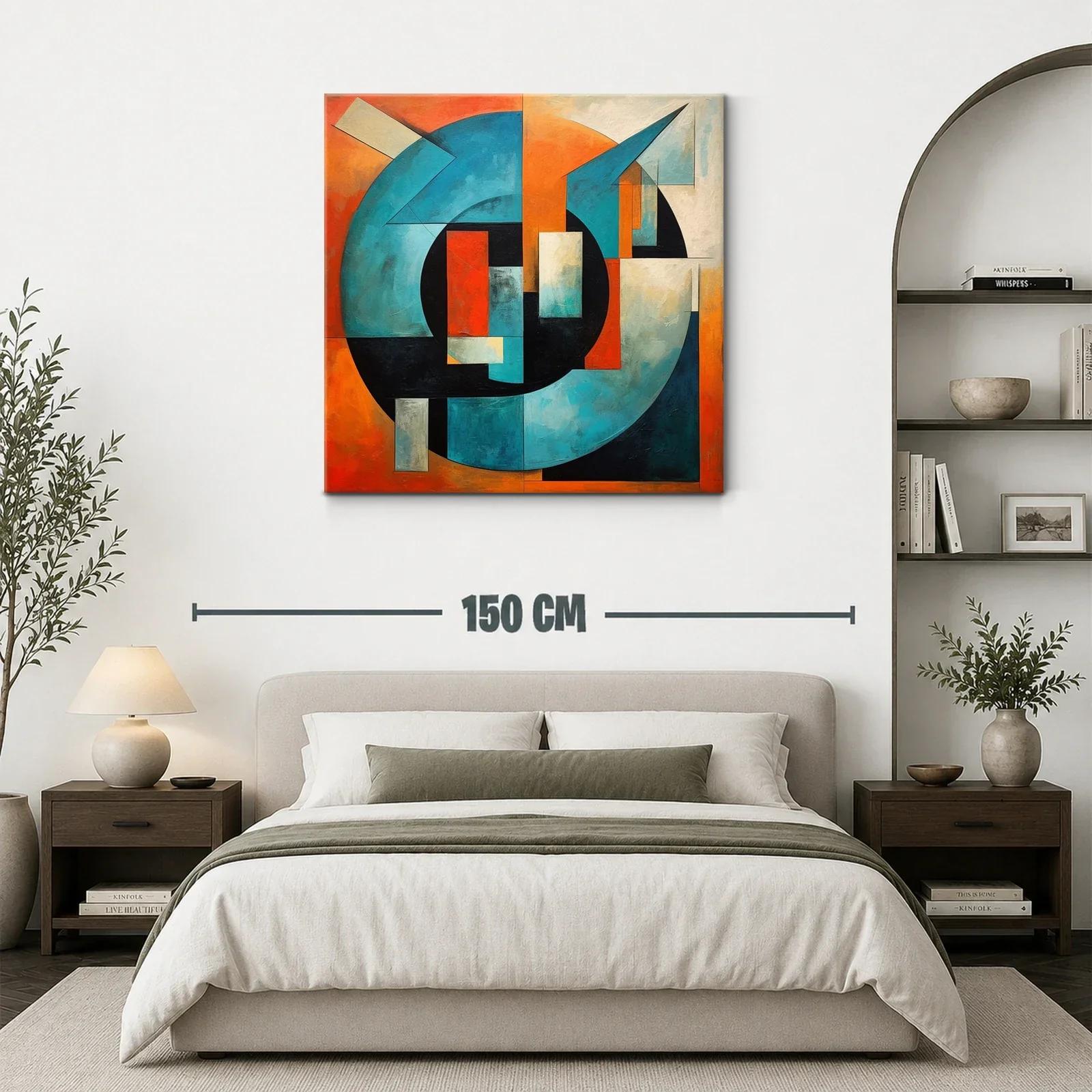 Composición abstracta geométrica en tonos azules y naranjas — miniatura 3