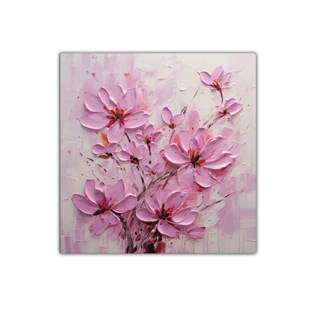 Cuadro decorativo con flores rosas en estilo moderno