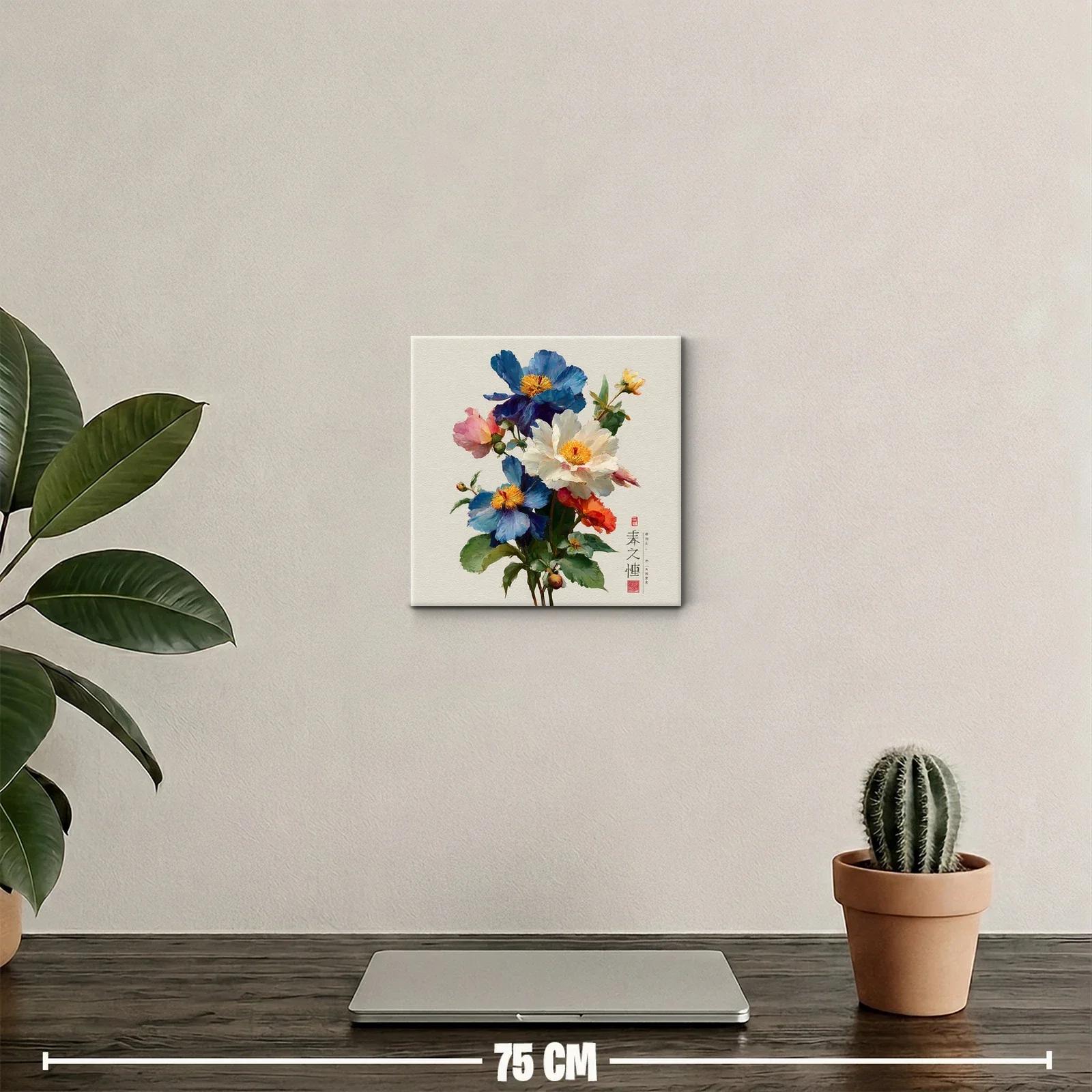 Ramo floral vibrante con flores en tonos azul y blanco — miniatura 2