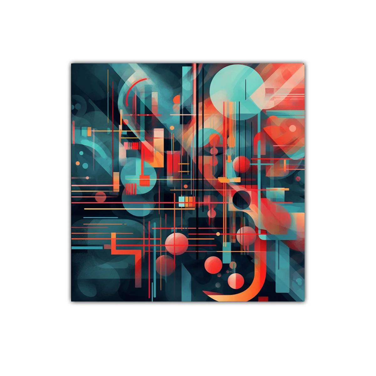 Composición abstracta con geometría y contraste dinámico