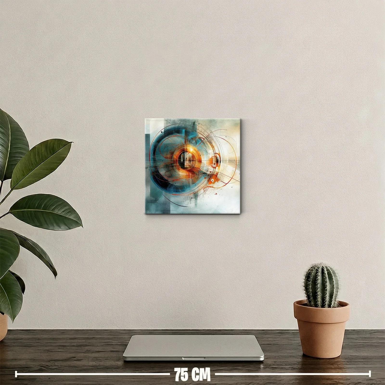 Composición abstracta en tonos cálidos y azules — miniatura 2