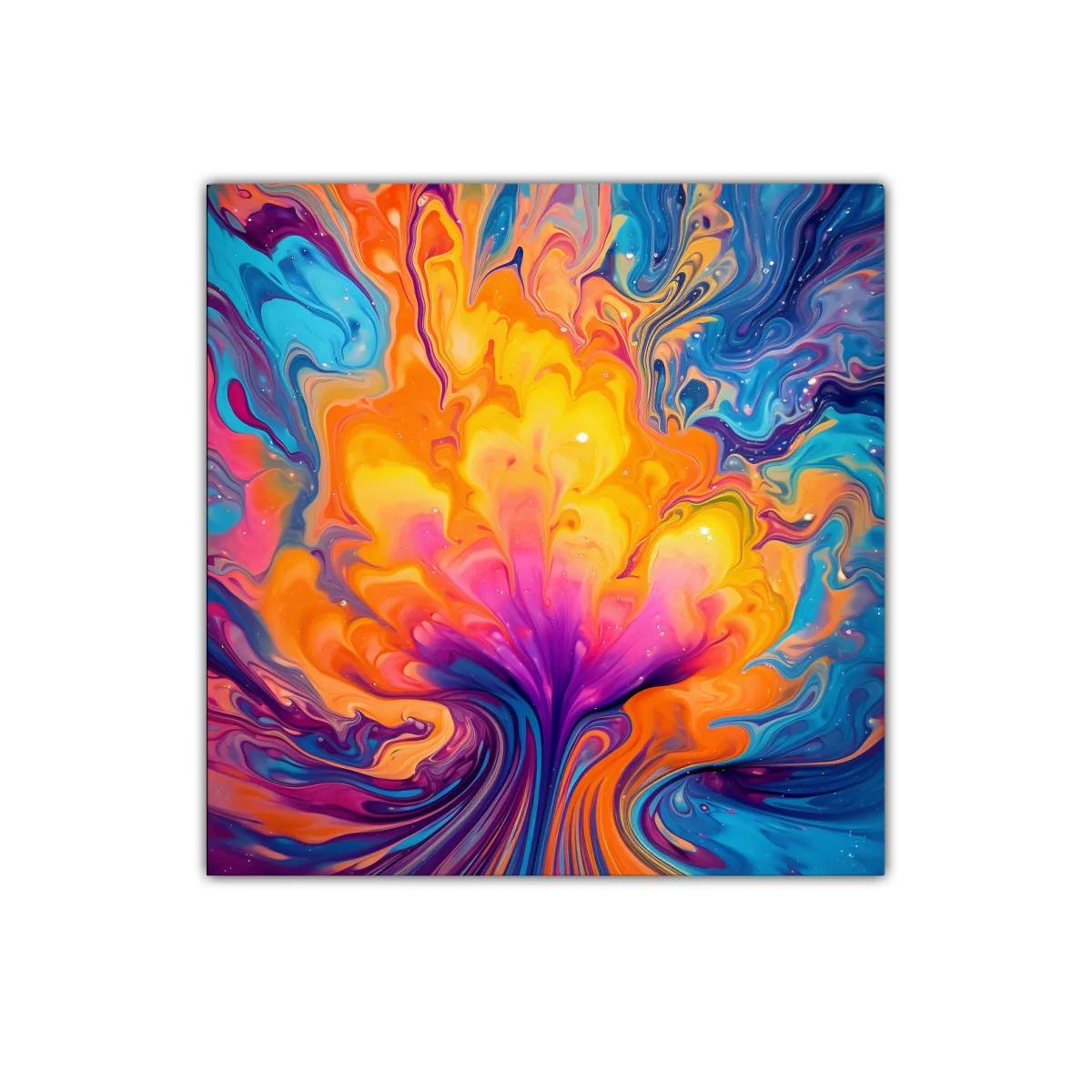 Explosión de colores vibrantes en movimiento fluido