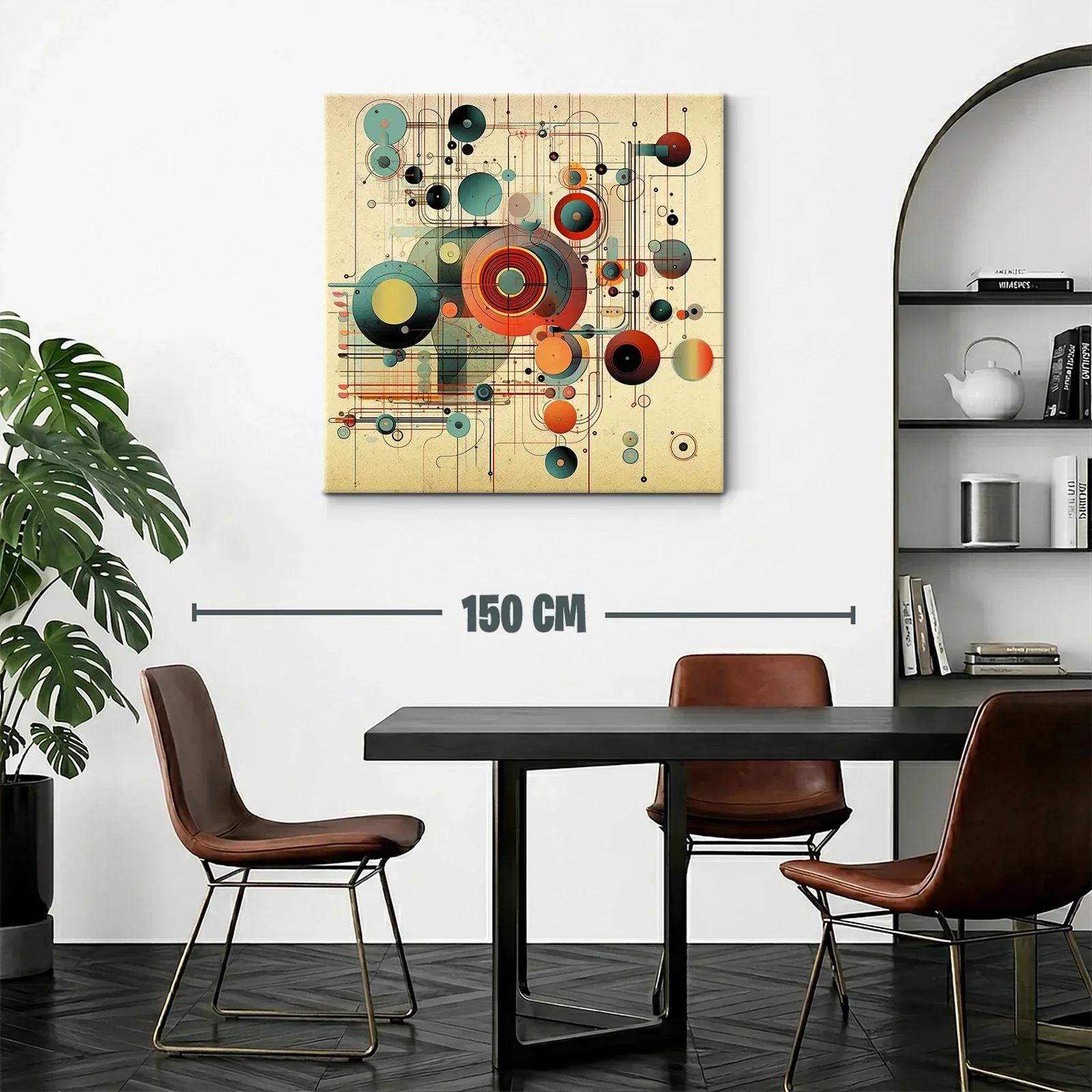 Composición abstracta geométrica en tonos cálidos y fríos — miniatura 2