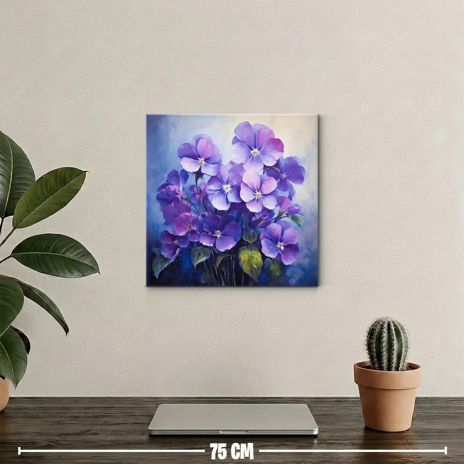 Cuadro con delicadas flores en tonos violeta y azul — miniatura 2