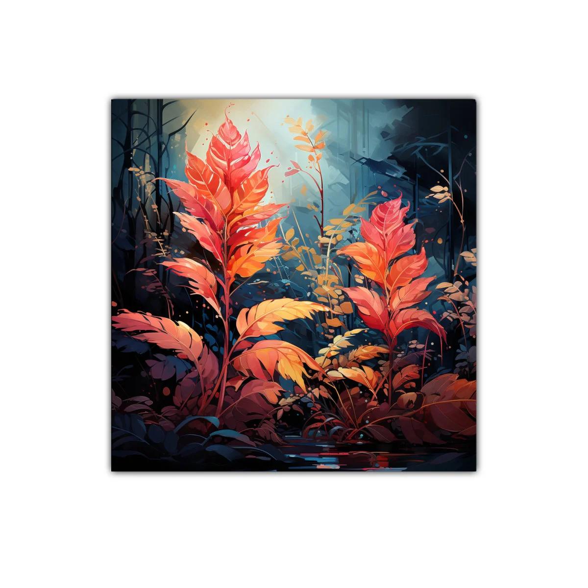 Hojas vibrantes en bosque iluminado — imagen principal