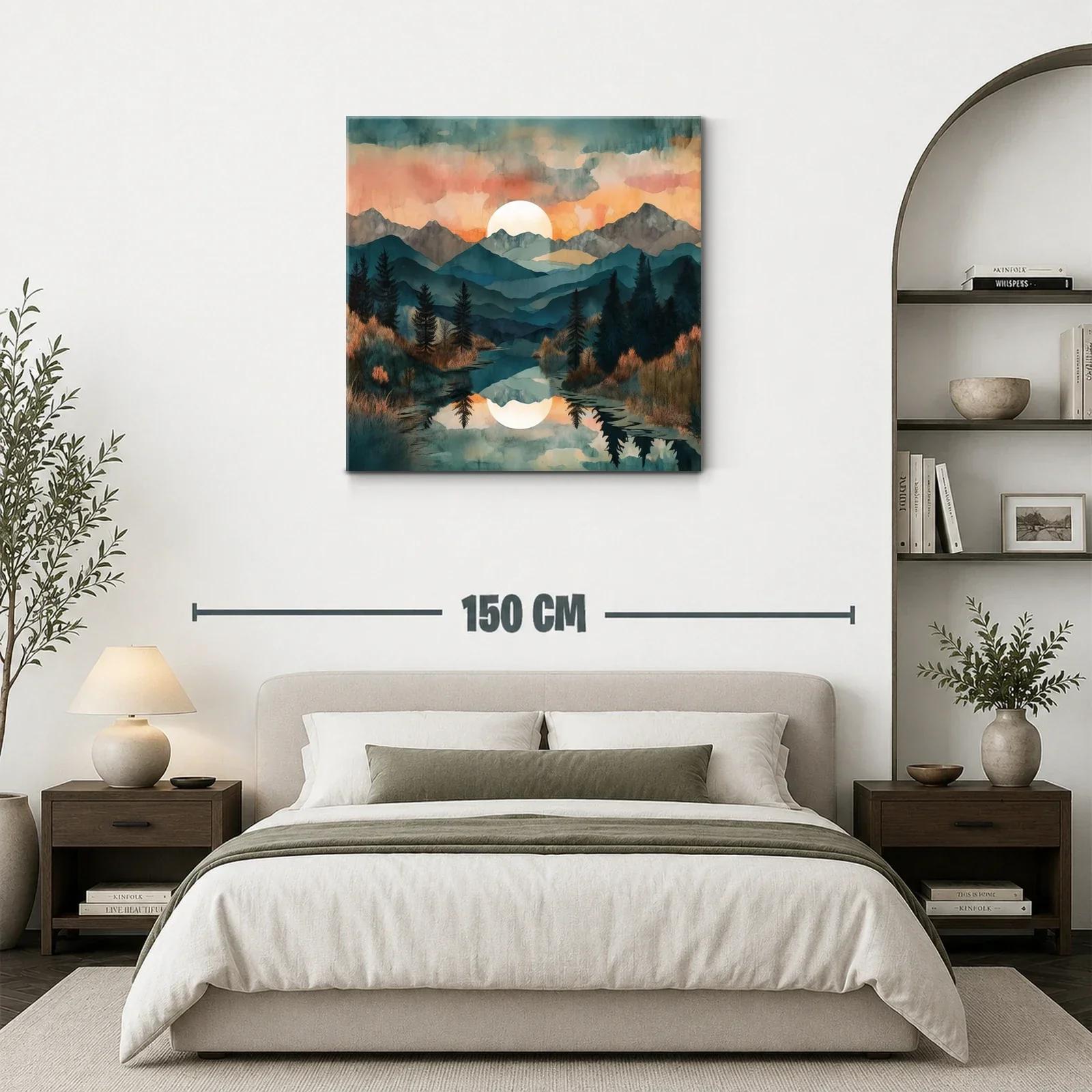 Paisaje sereno de montaña con reflejo al atardecer — miniatura 3