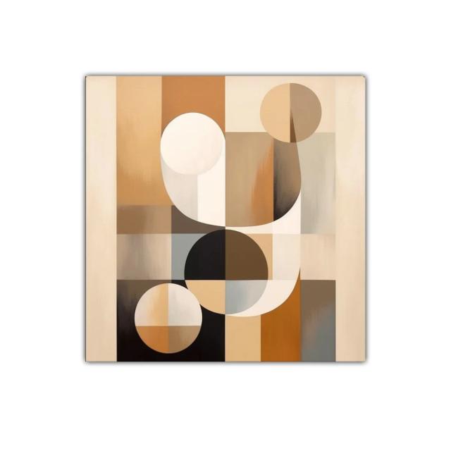Composición geométrica en tonos cálidos y neutros para decoración