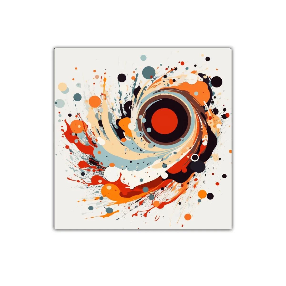 Explosión abstracta con tonos cálidos y contrastes vivos