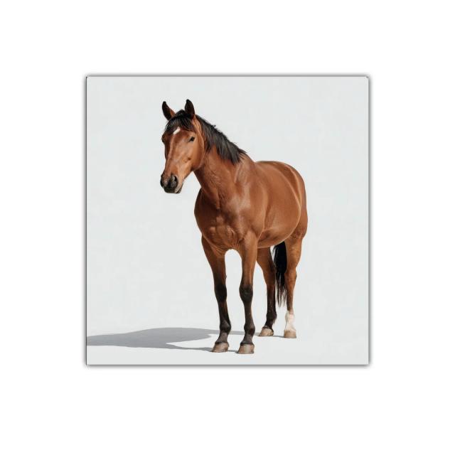 Cuadro decorativo de caballo marrón elegante y realista