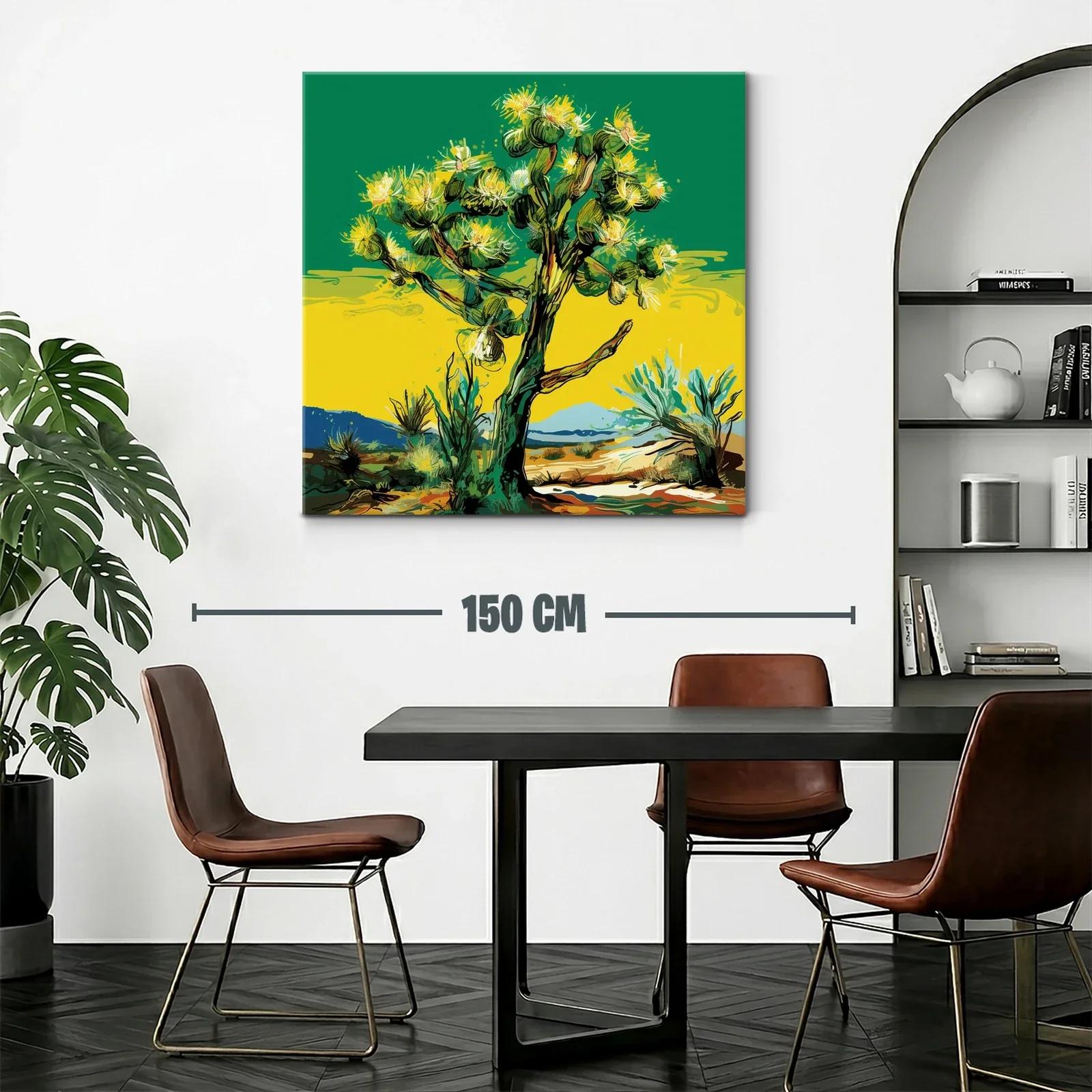 Árbol vibrante con flores amarillas en paisaje desértico — miniatura 2