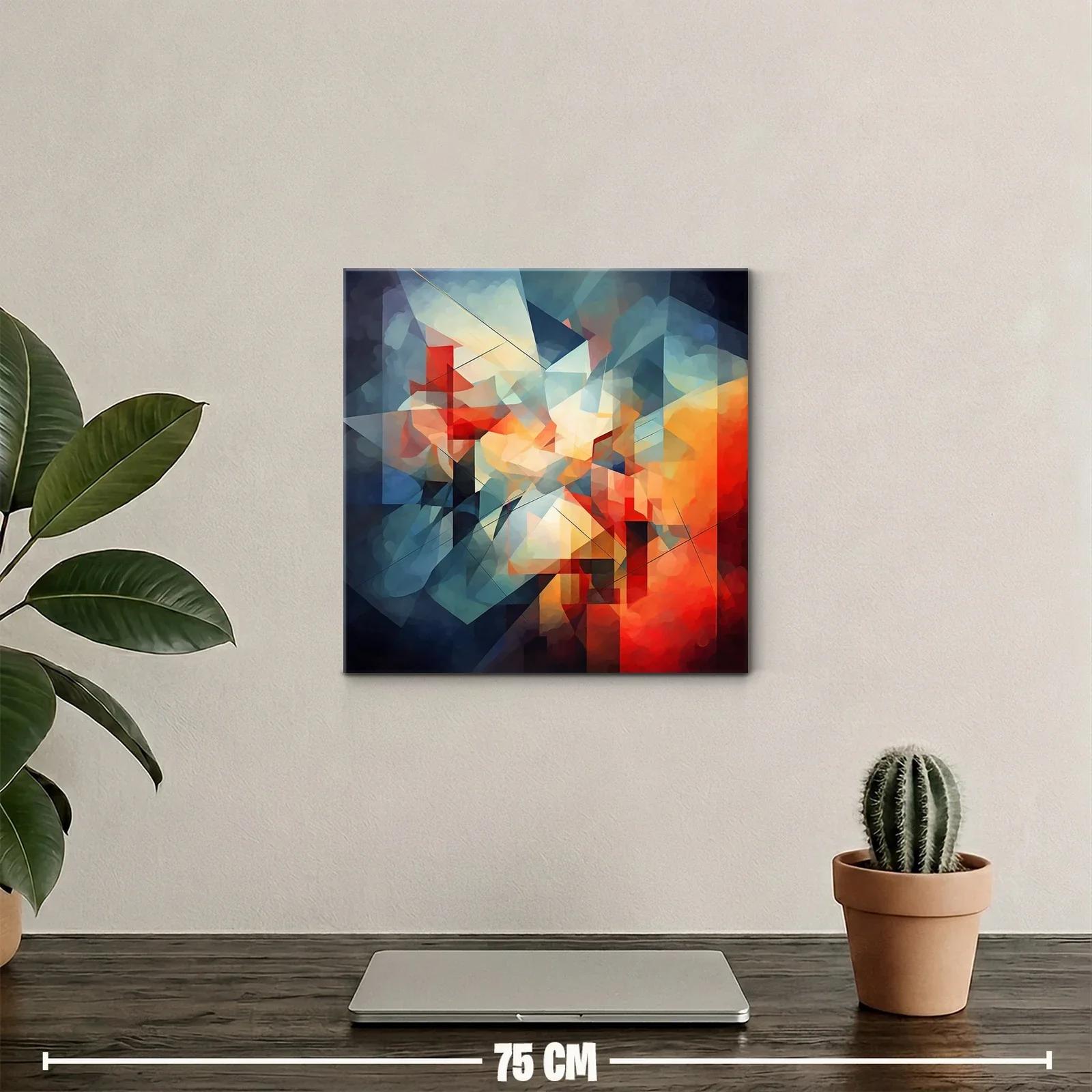 Composición abstracta con tonos cálidos y fríos vibrantes — miniatura 2