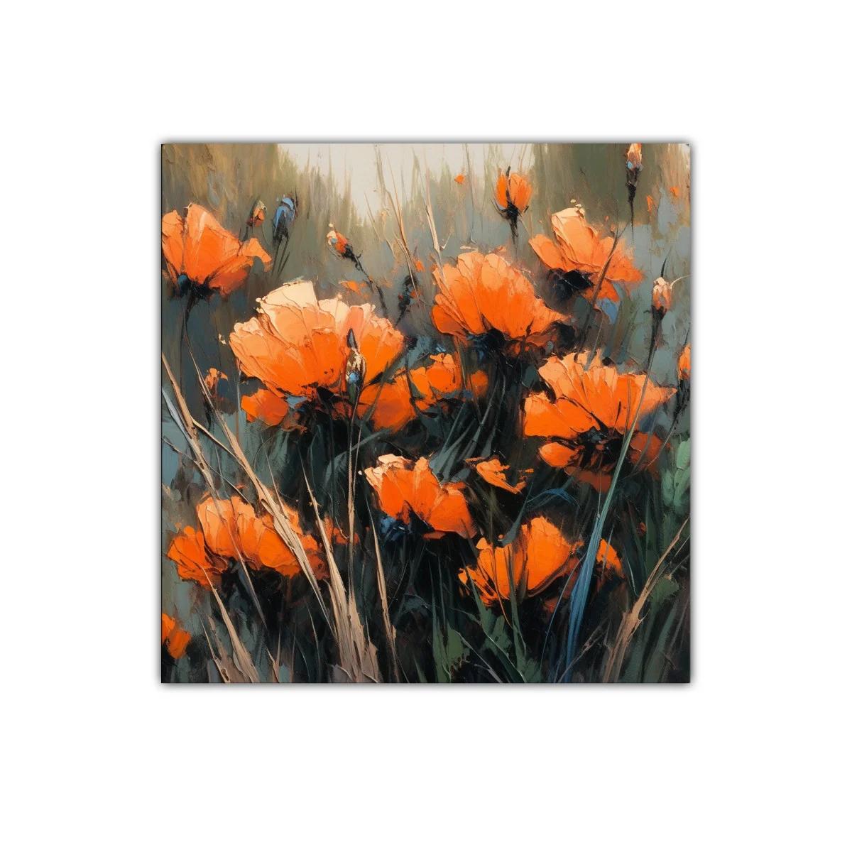 Explosión de amapolas naranjas en campo sereno — imagen principal