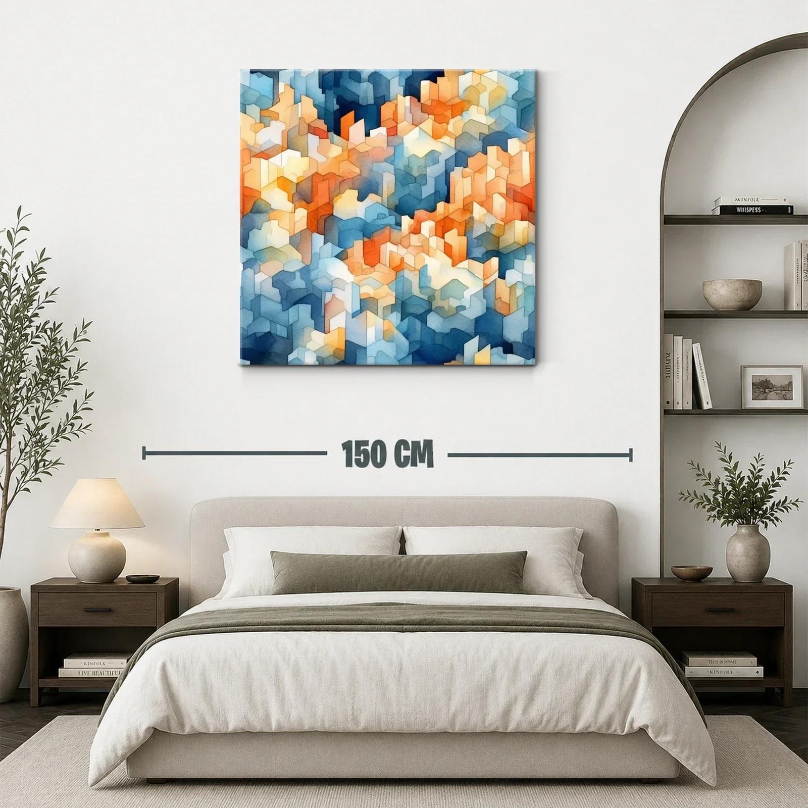 Diseño urbano abstracto en tonos azules y cálidos — miniatura 3