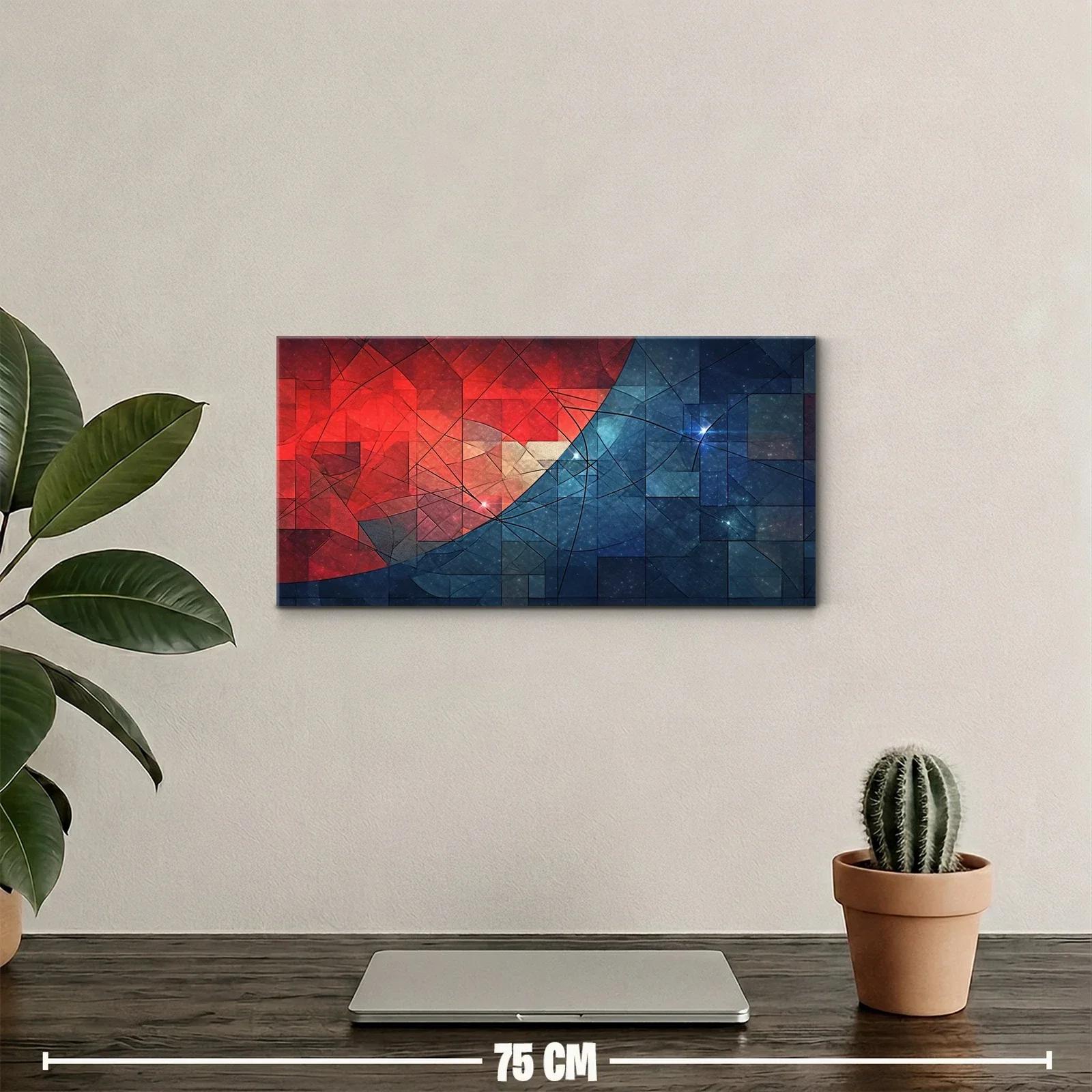 Cuadro mosaico de polígonos con curva luminosa — miniatura 2