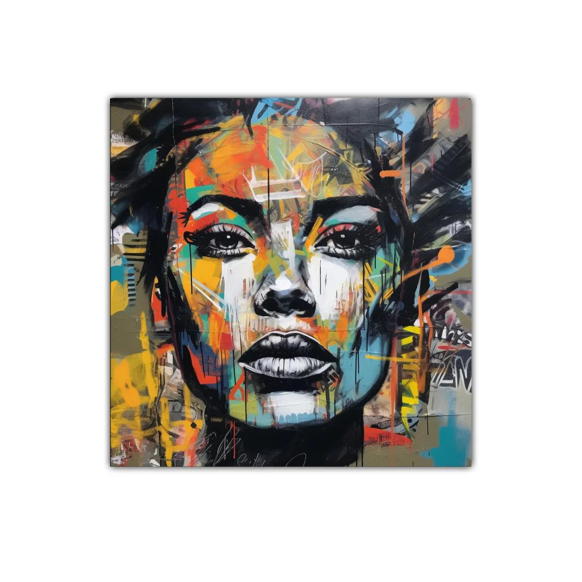 Retrato vibrante con efecto grafiti y expresividad urbana — imagen principal