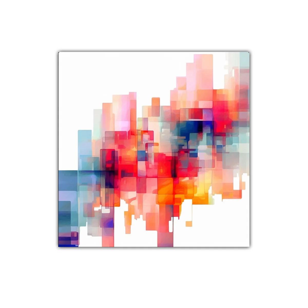 Cuadro abstracto con formas geométricas y colores vibrantes — imagen principal