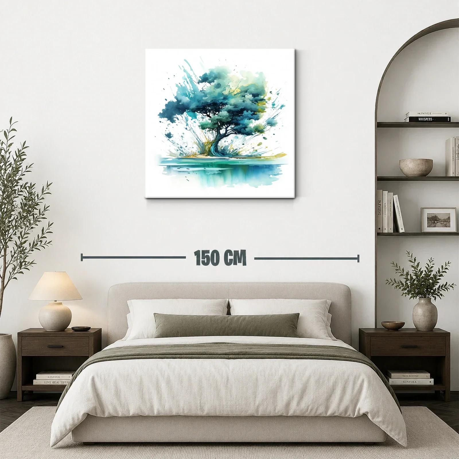 Árbol artístico con tonos azules y verdes vibrantes — miniatura 3