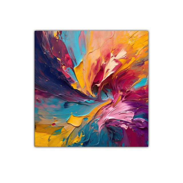 Explosión de colores vibrantes y dinámicos en arte abstracto
