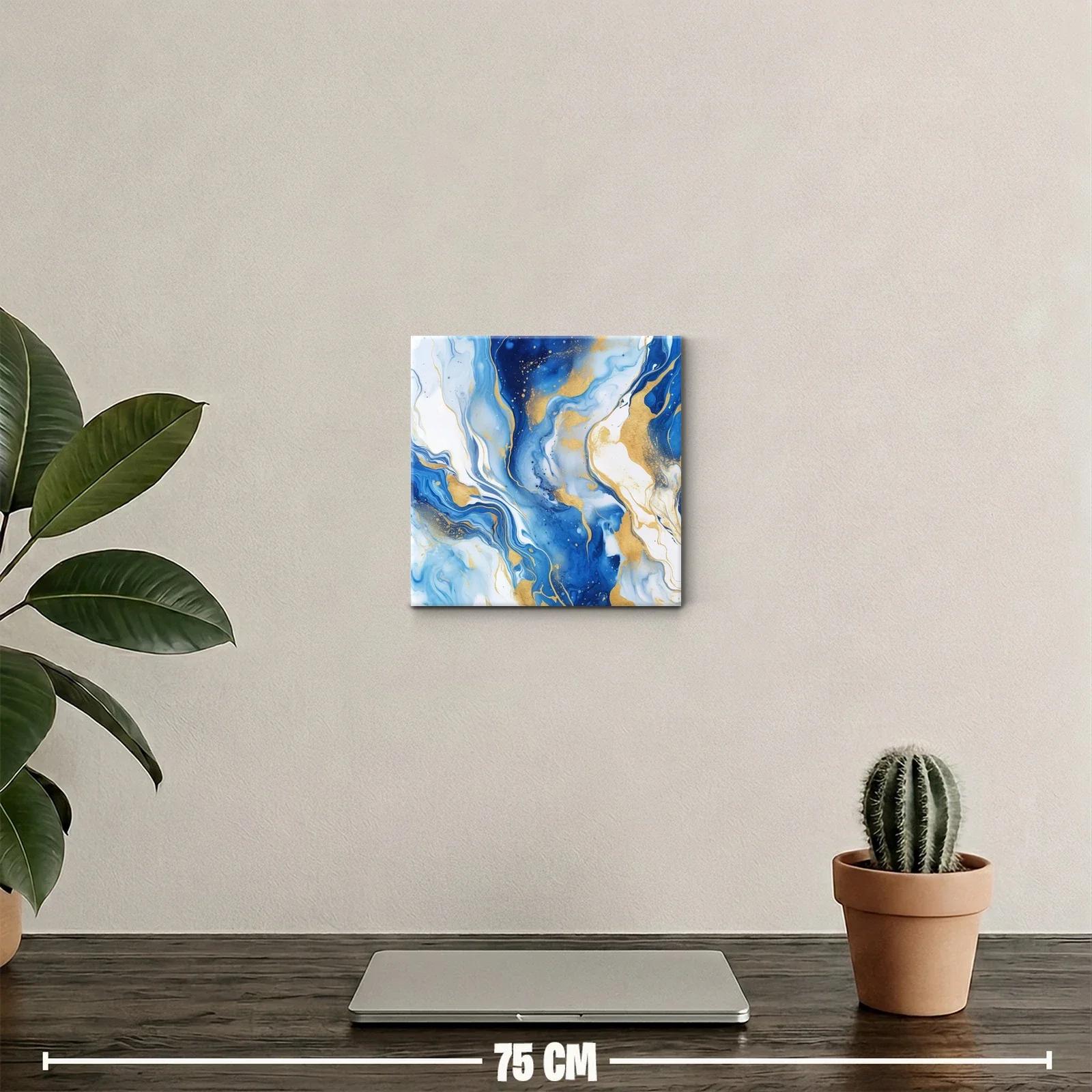 Composición abstracta en azul y dorado para decoración elegante — miniatura 2