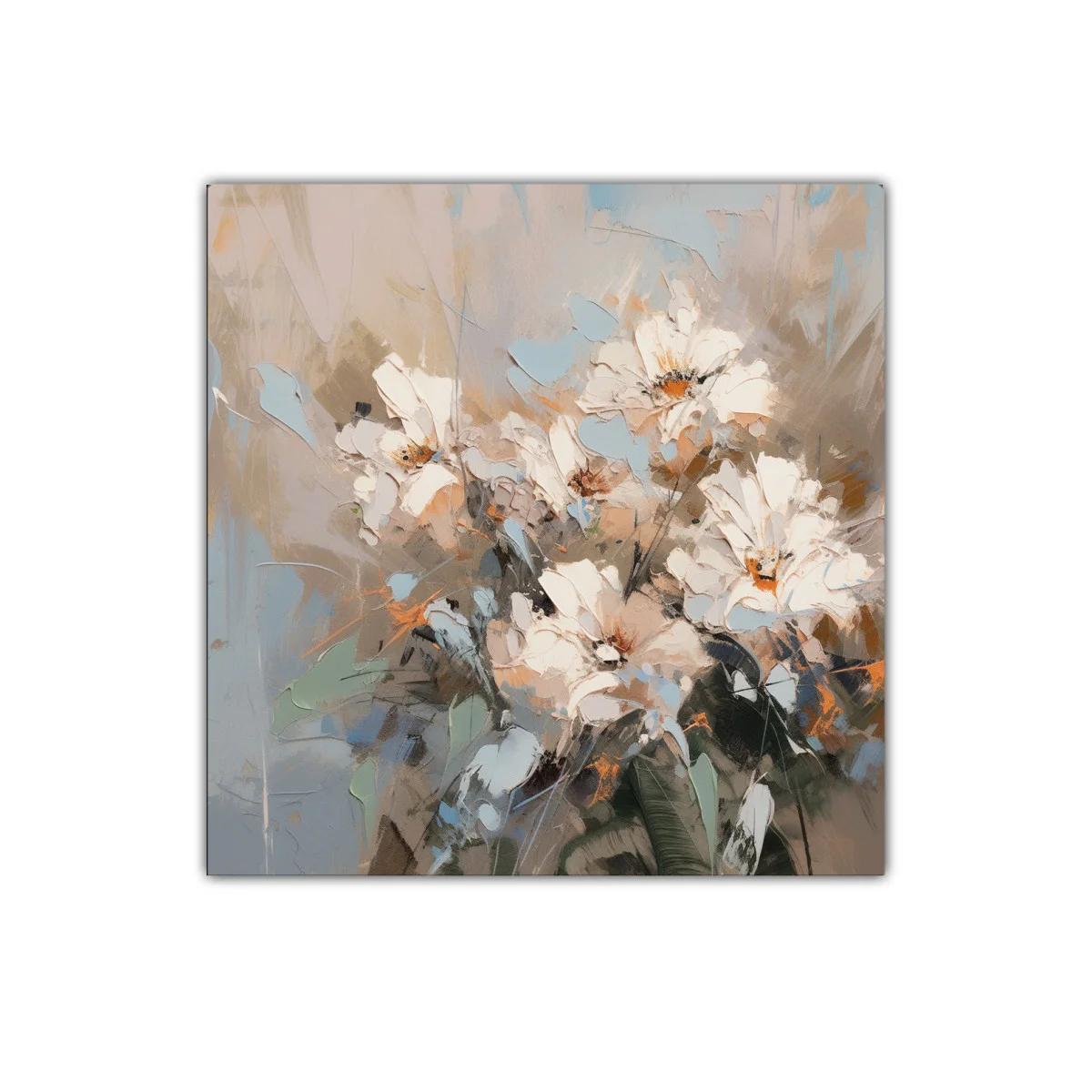 Cuadro decorativo con flores blancas y tonos suaves — imagen principal