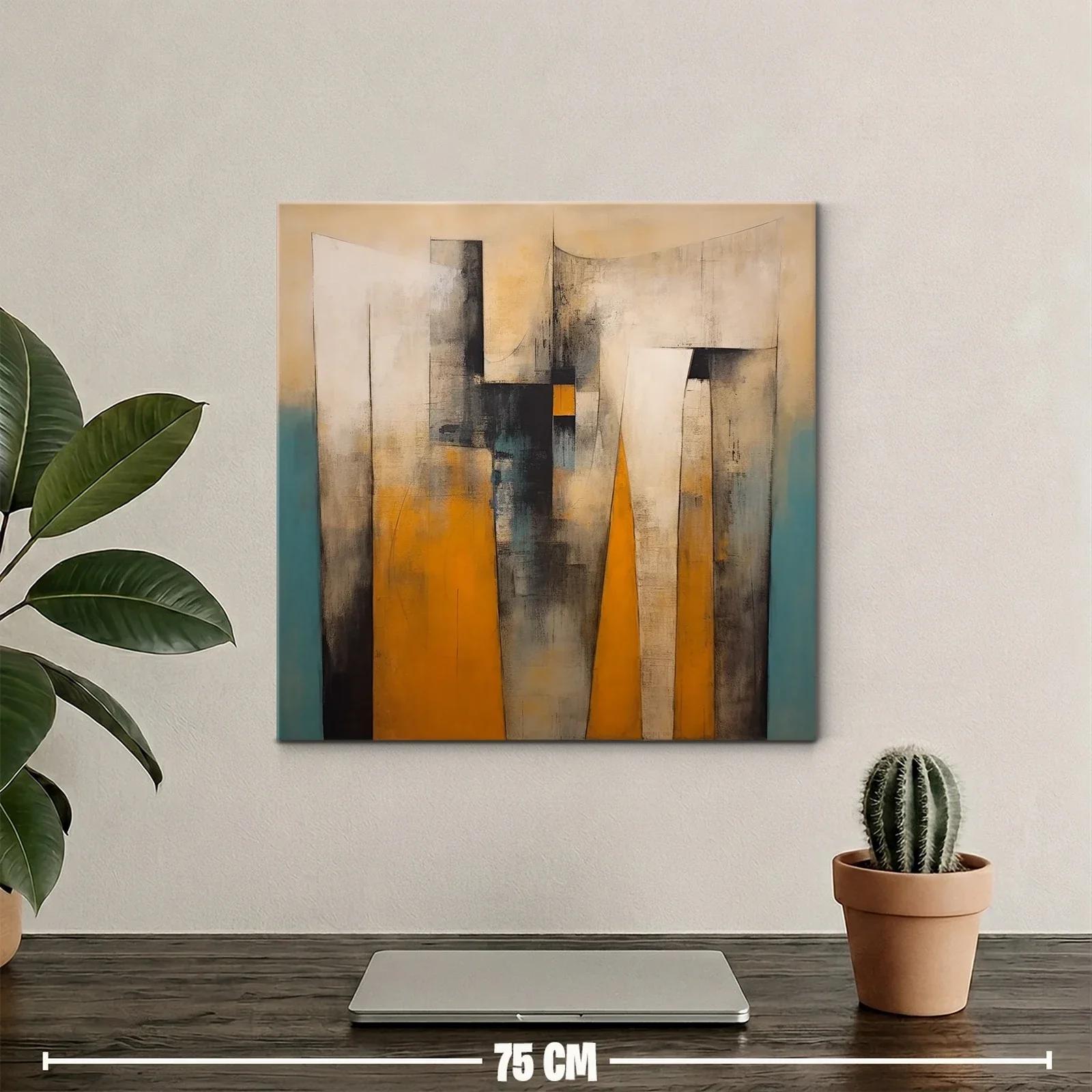 Composición abstracta en tonos cálidos y neutros contemporánea — miniatura 2