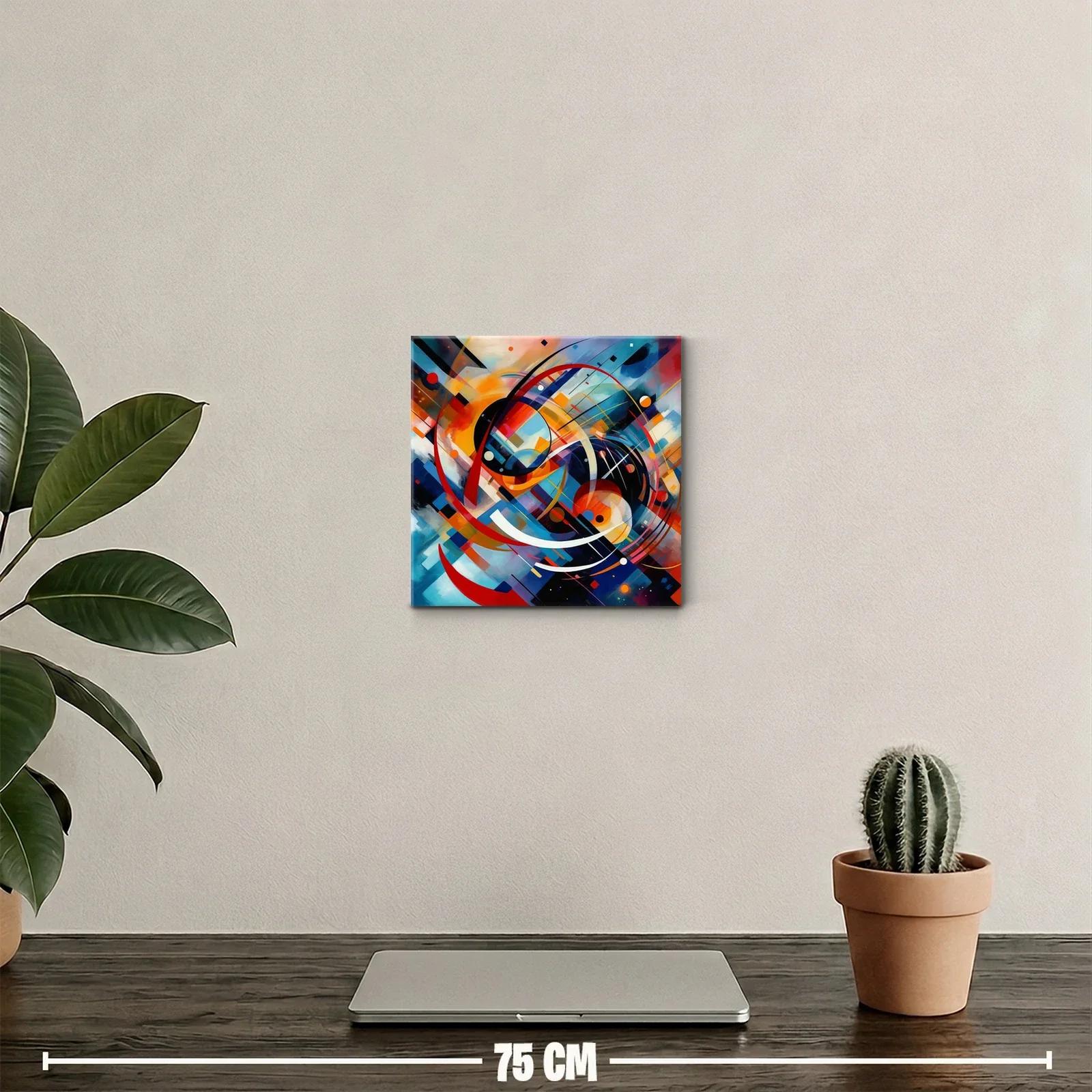 Composición abstracta con círculos y líneas en colores vibrantes — miniatura 2