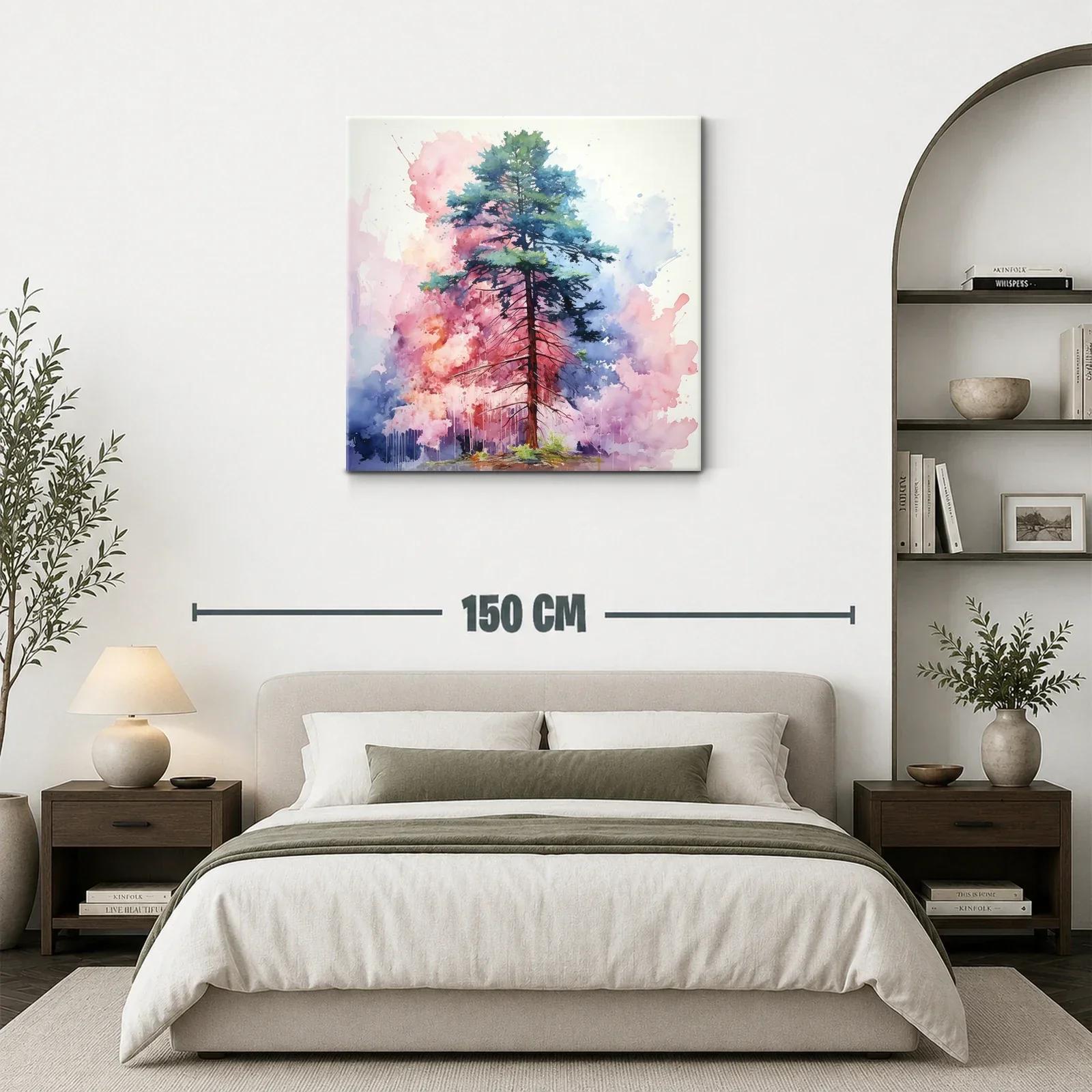 Árbol solitario con fondo vibrante en tonos pastel — miniatura 3