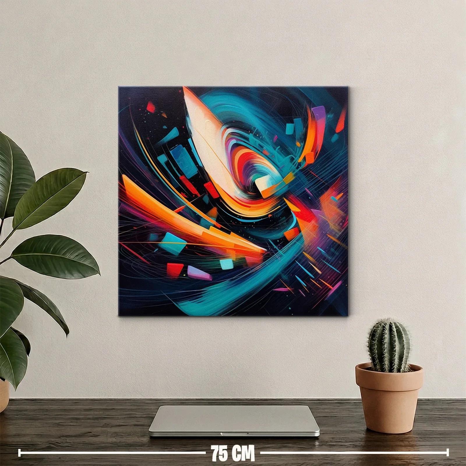 Arte abstracto dinámico con vibrantes tonos cálidos y fríos — miniatura 2