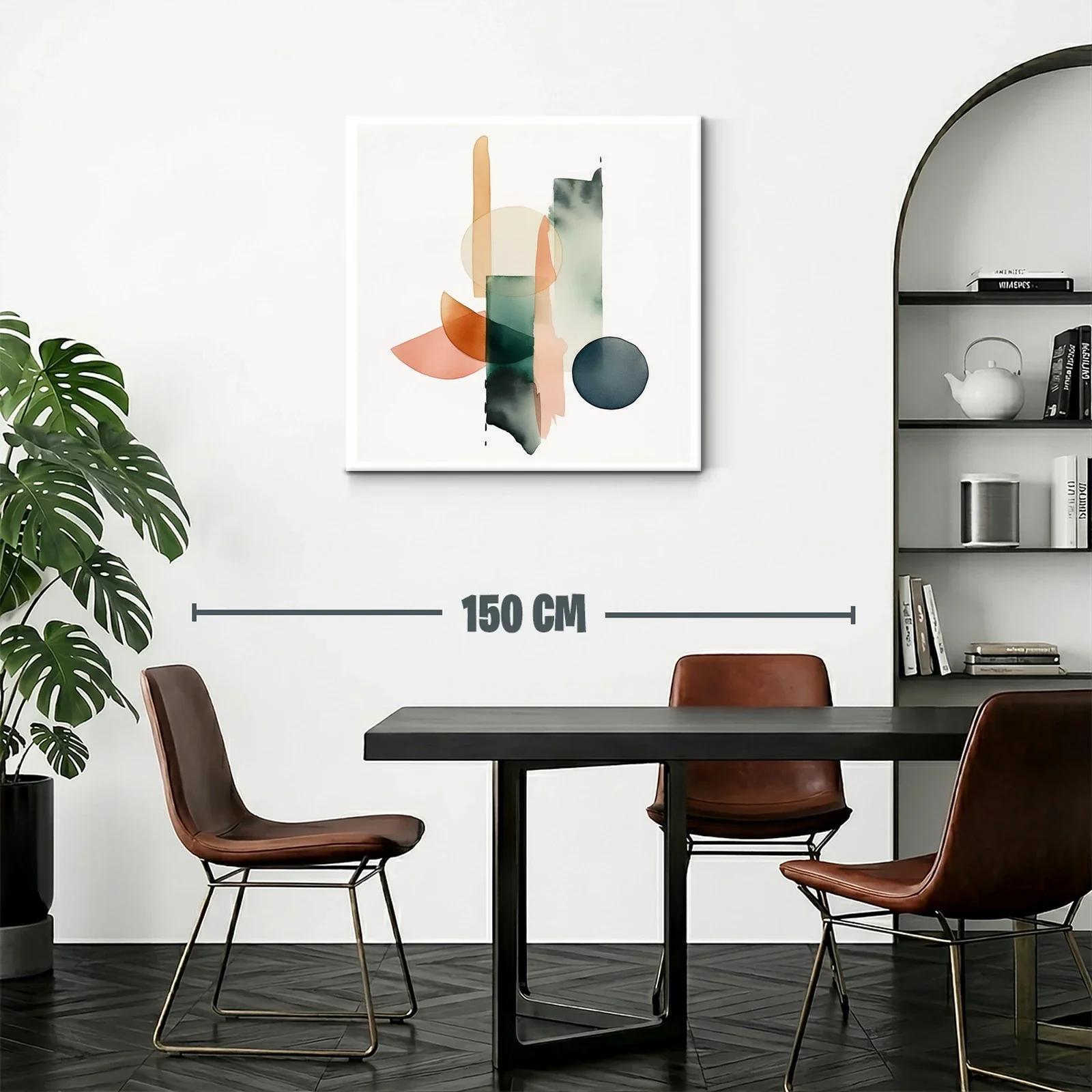Composición abstracta en tonos cálidos y verdes profundos — miniatura 2