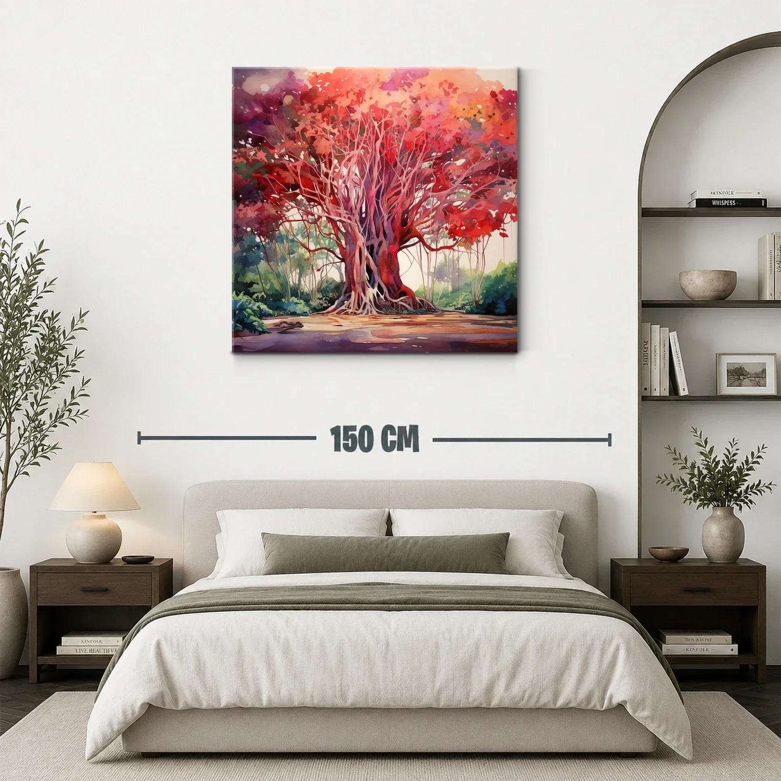 Árbol majestuoso con follaje en tonalidades rojas vibrantes — miniatura 3