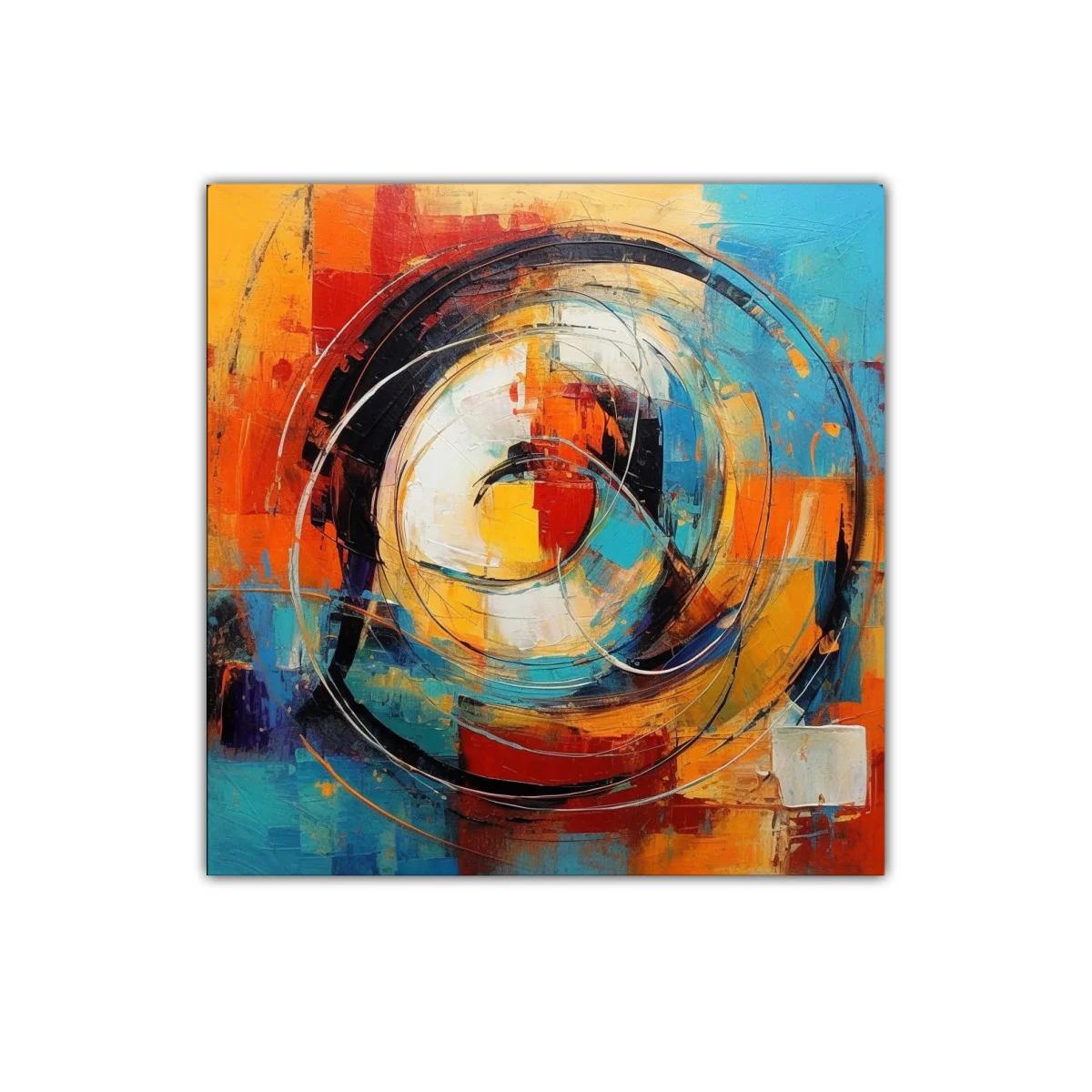 Cuadro abstracto con espirales vibrantes y colores intensos — miniatura 1