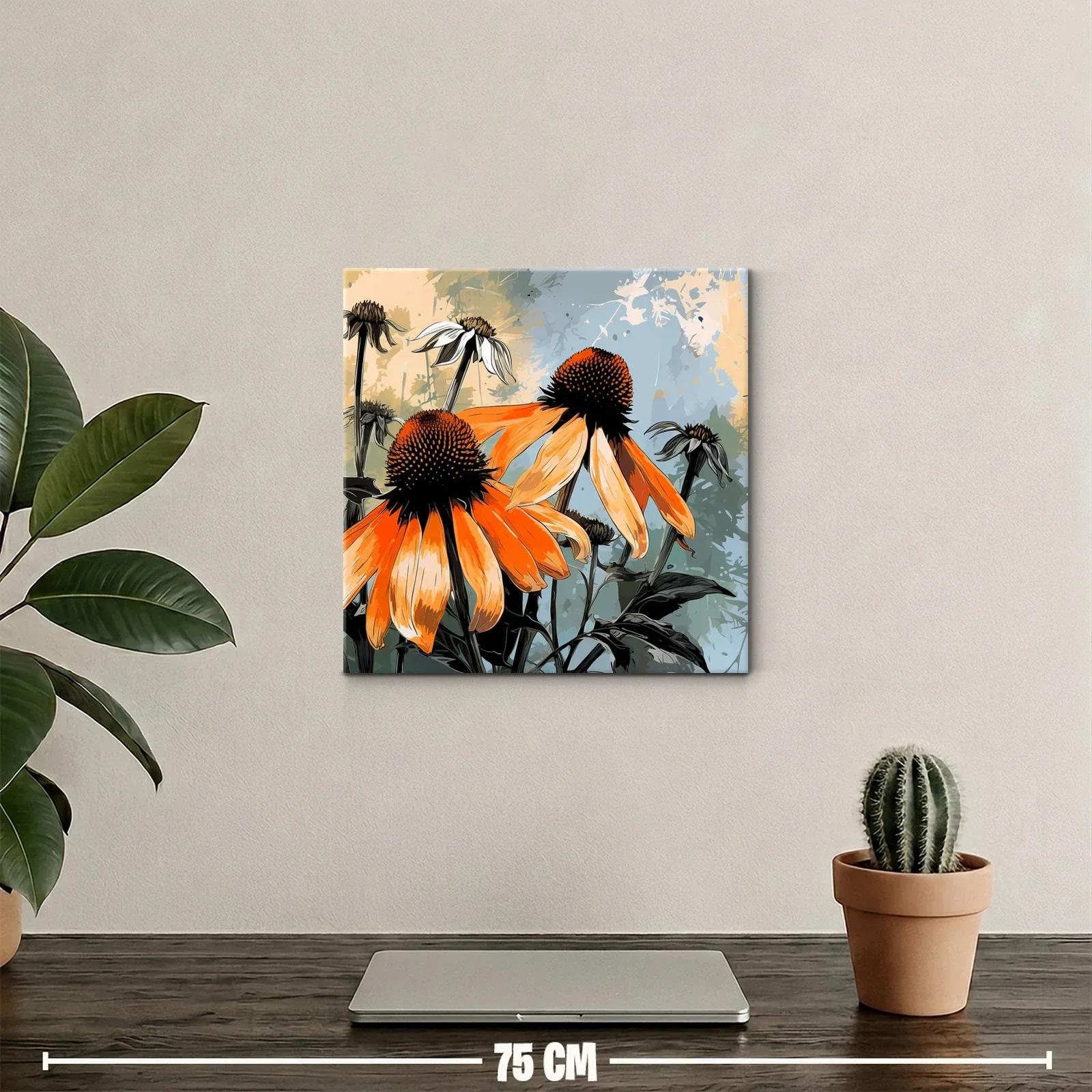 Flores vibrantes con tonos naranja y fondo sereno — miniatura 2