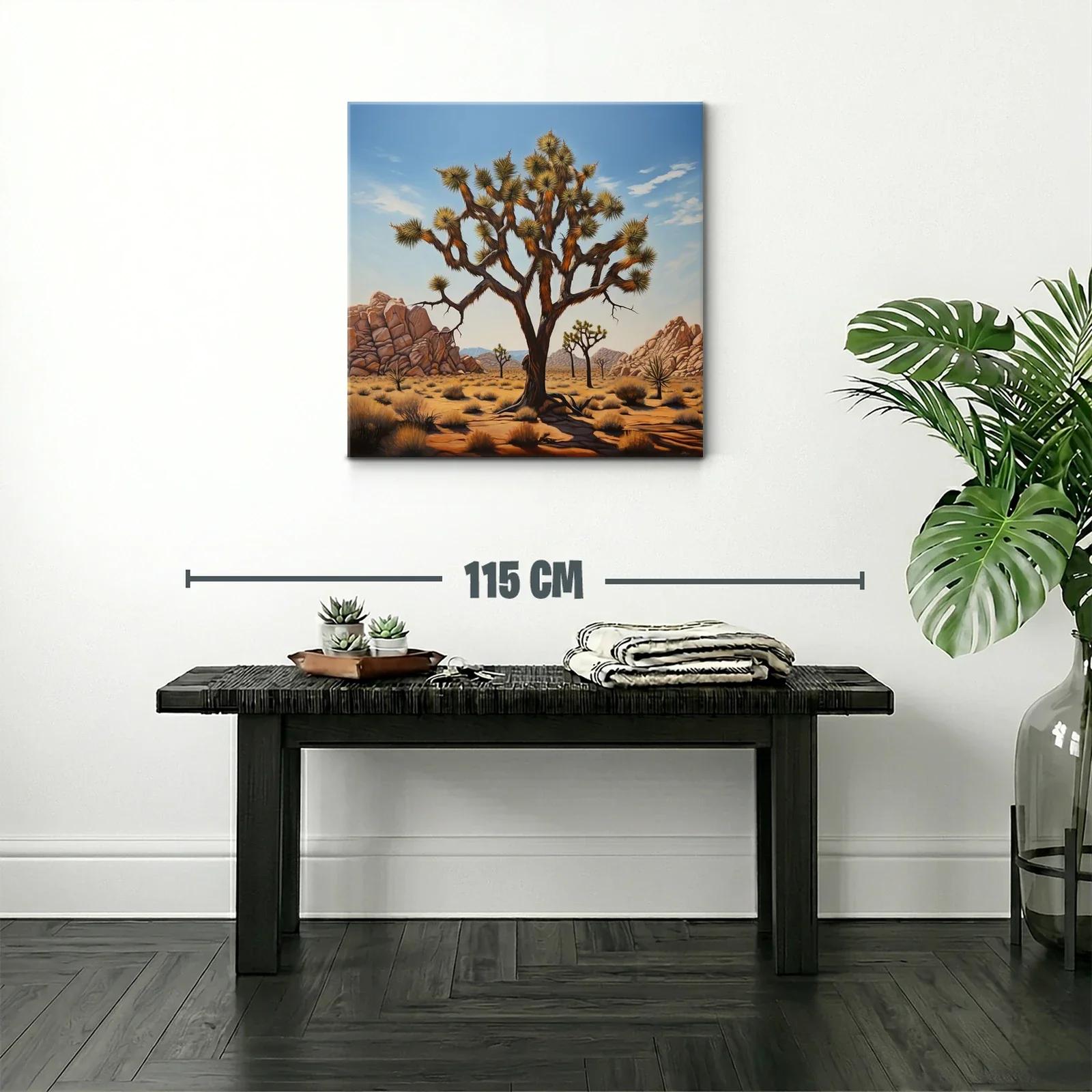 Árbol desértico en paisaje rocoso al atardecer — miniatura 2