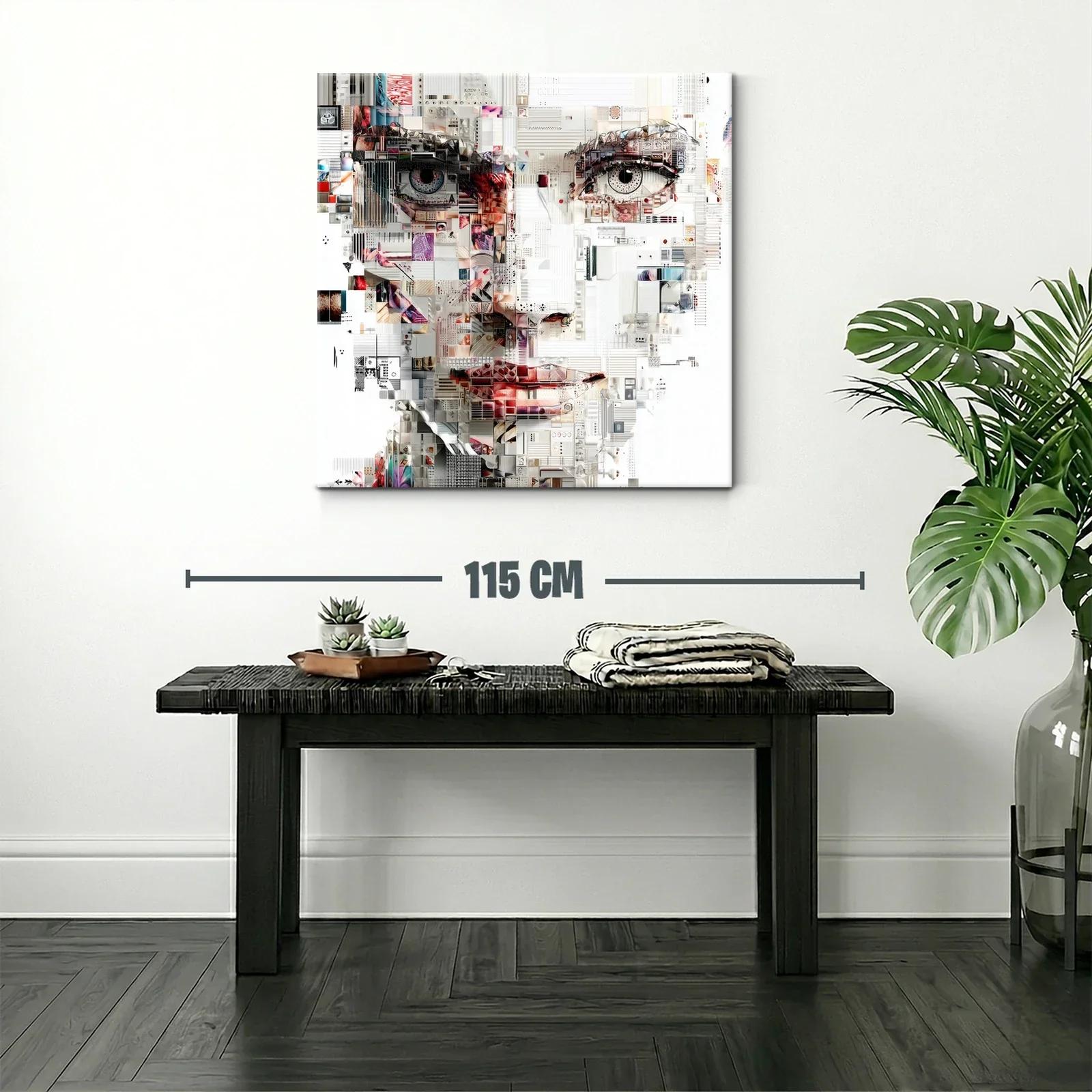 Rostro femenino compuesto por tonos y texturas variadas — miniatura 2