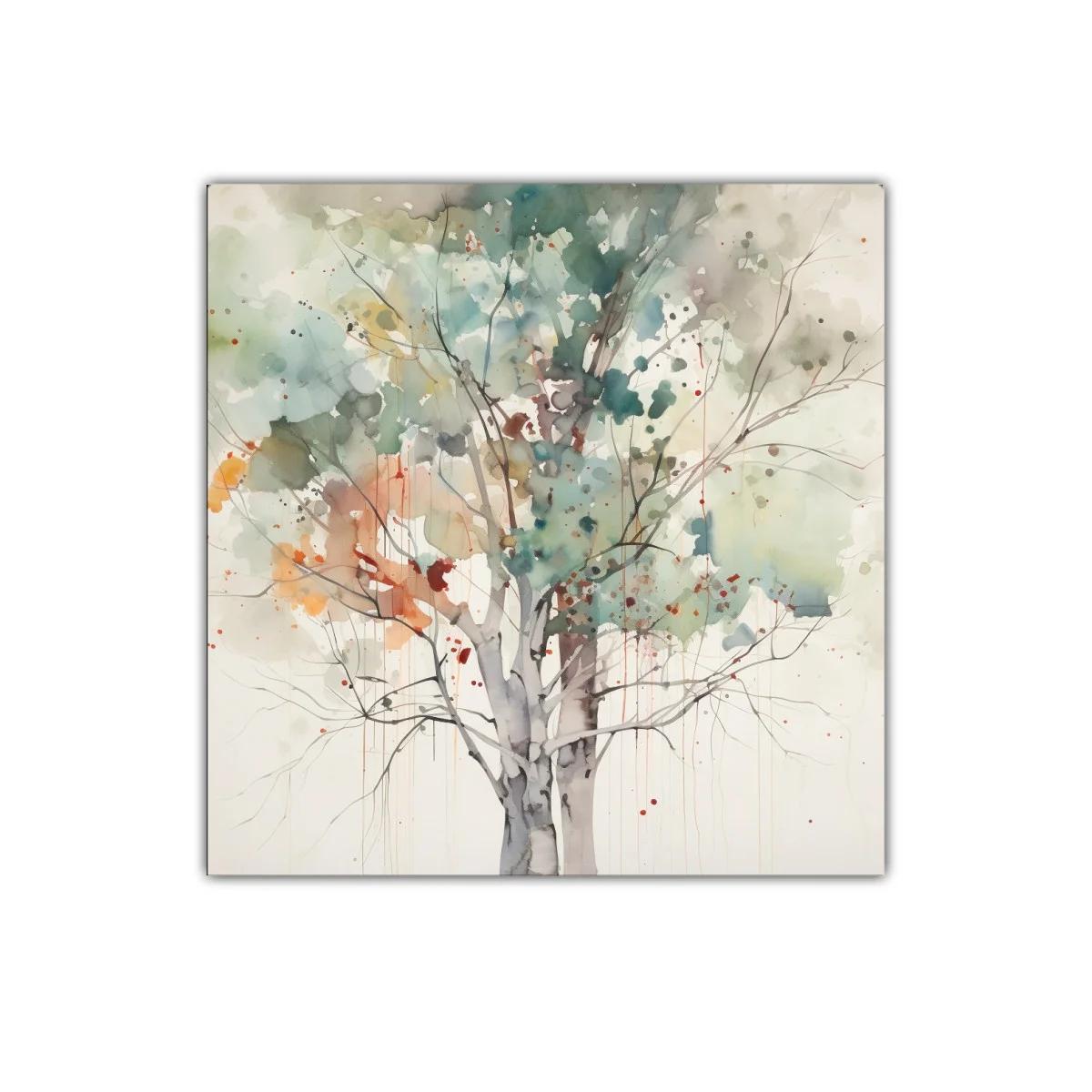 Árbol con tonos suaves y detalles en acuarela vibrante — imagen principal