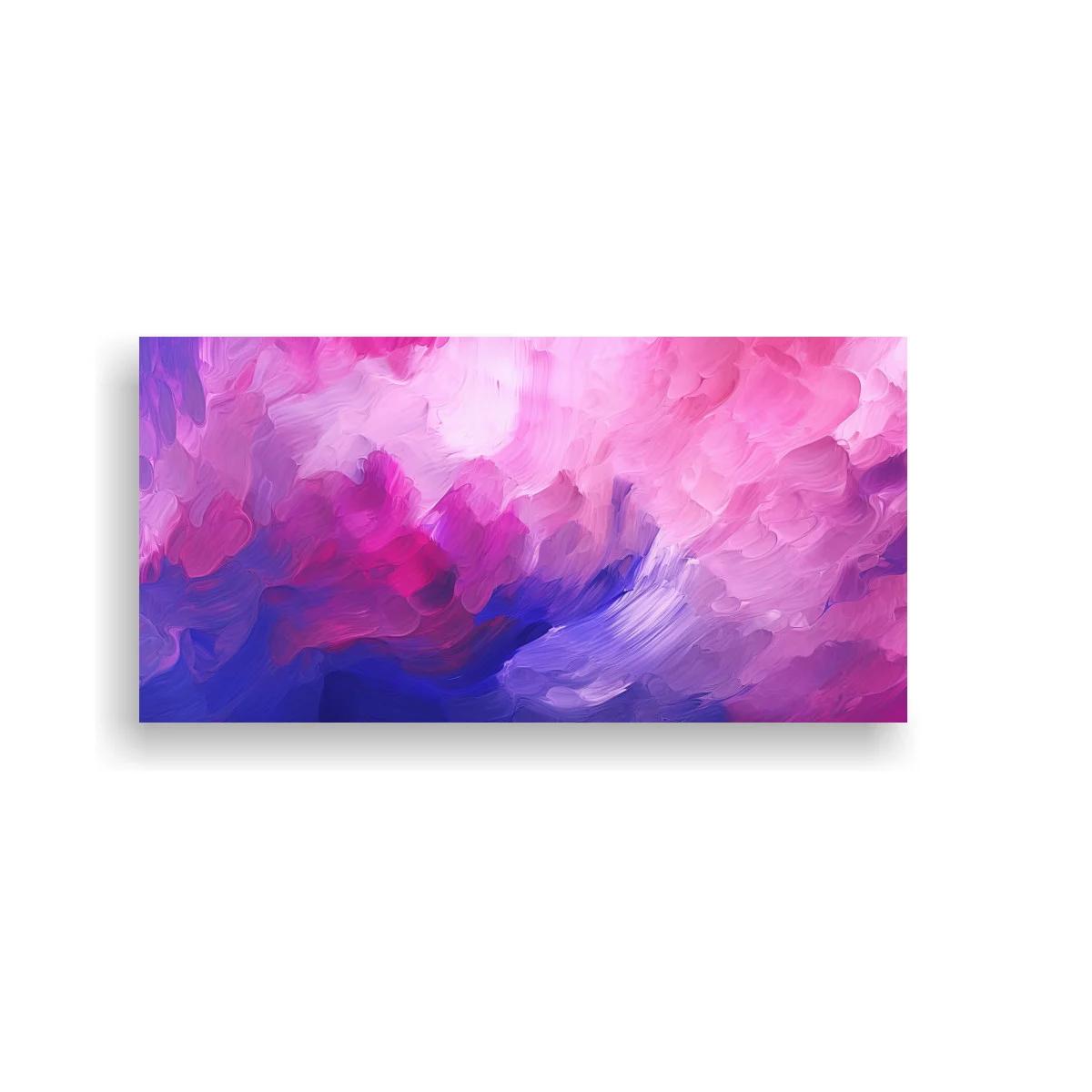 Cuadro manchas abstractas rosa y violeta con contraste intenso