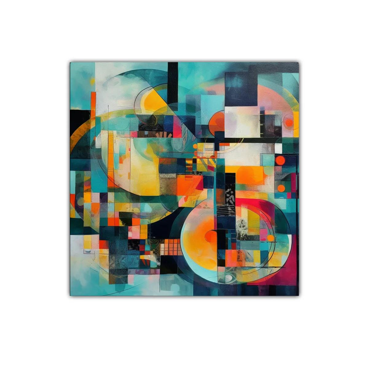 Cuadro abstracto con formas geométricas y colores vibrantes — imagen principal