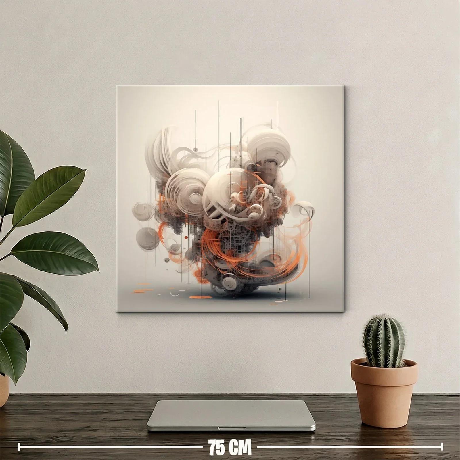 Composición abstracta con formas circulares y tonos cálidos — miniatura 2