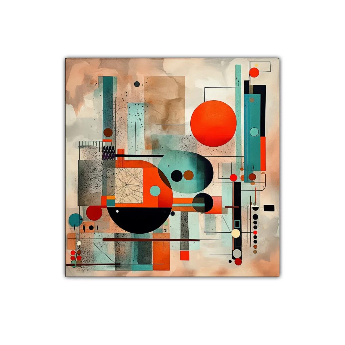 Composición abstracta con círculos en tonos tierra y azul — imagen principal