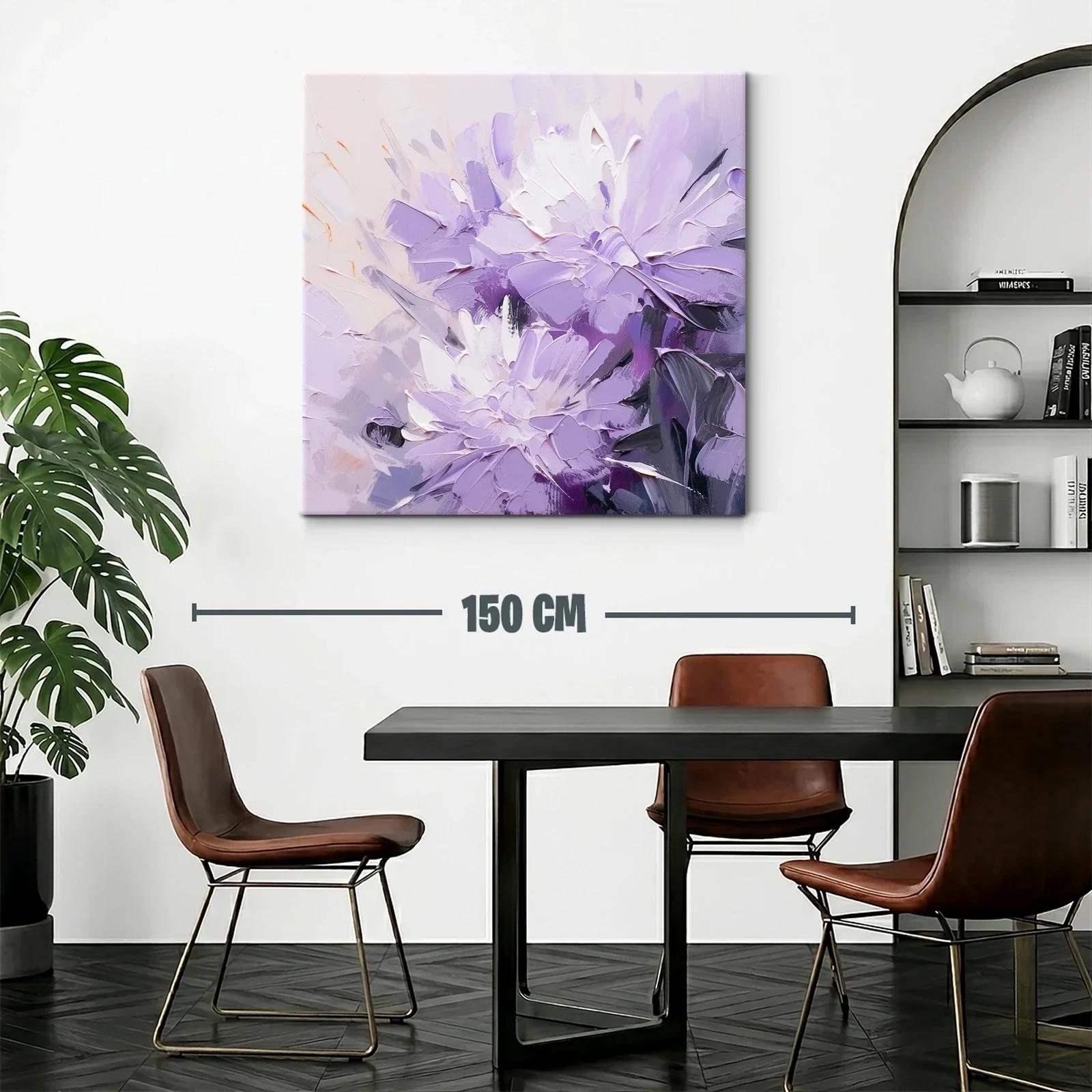 Cuadro flores lilas con toques de blanco y gris elegante — miniatura 2