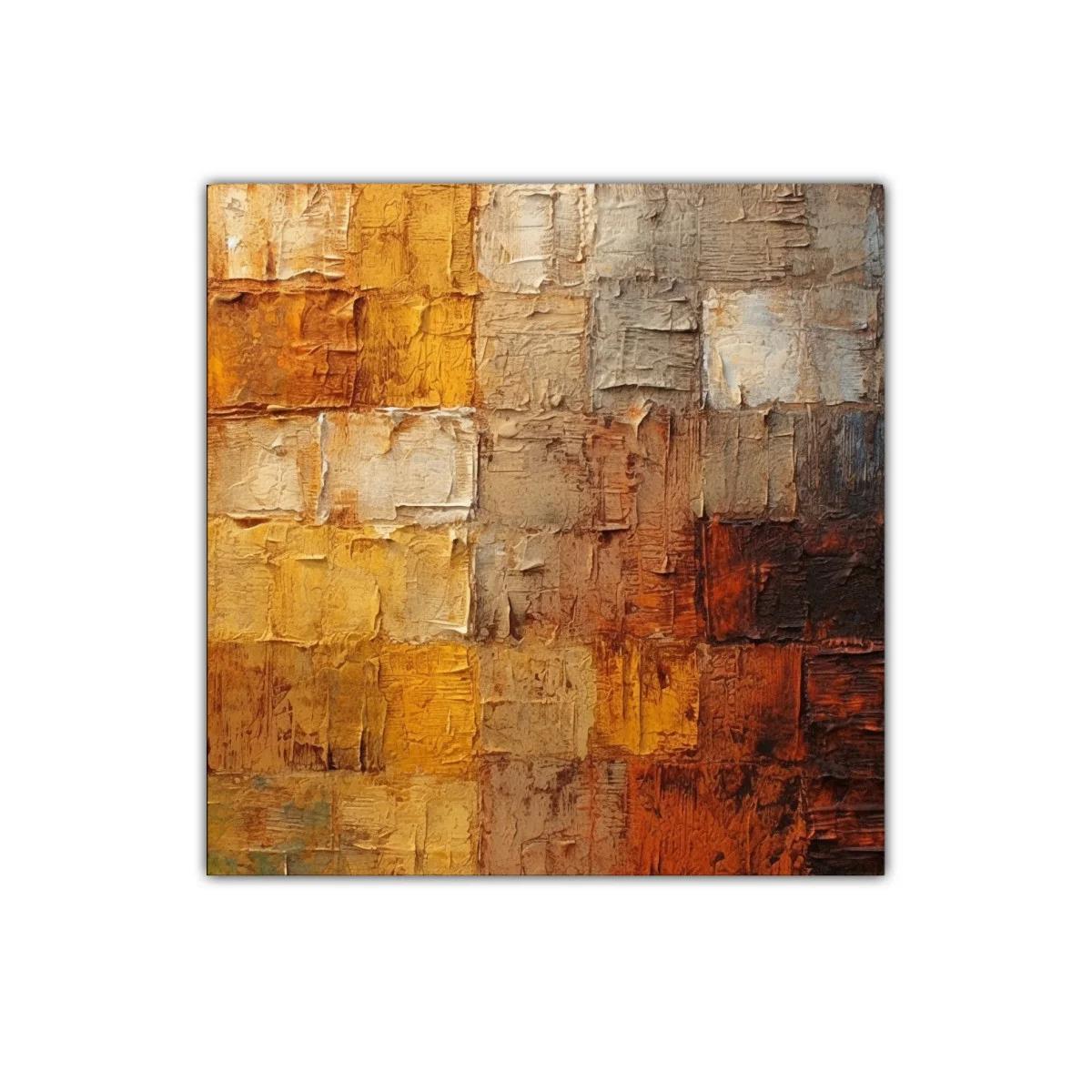 Cuadro abstracto en tonos tierra cálidos y texturizados — imagen principal