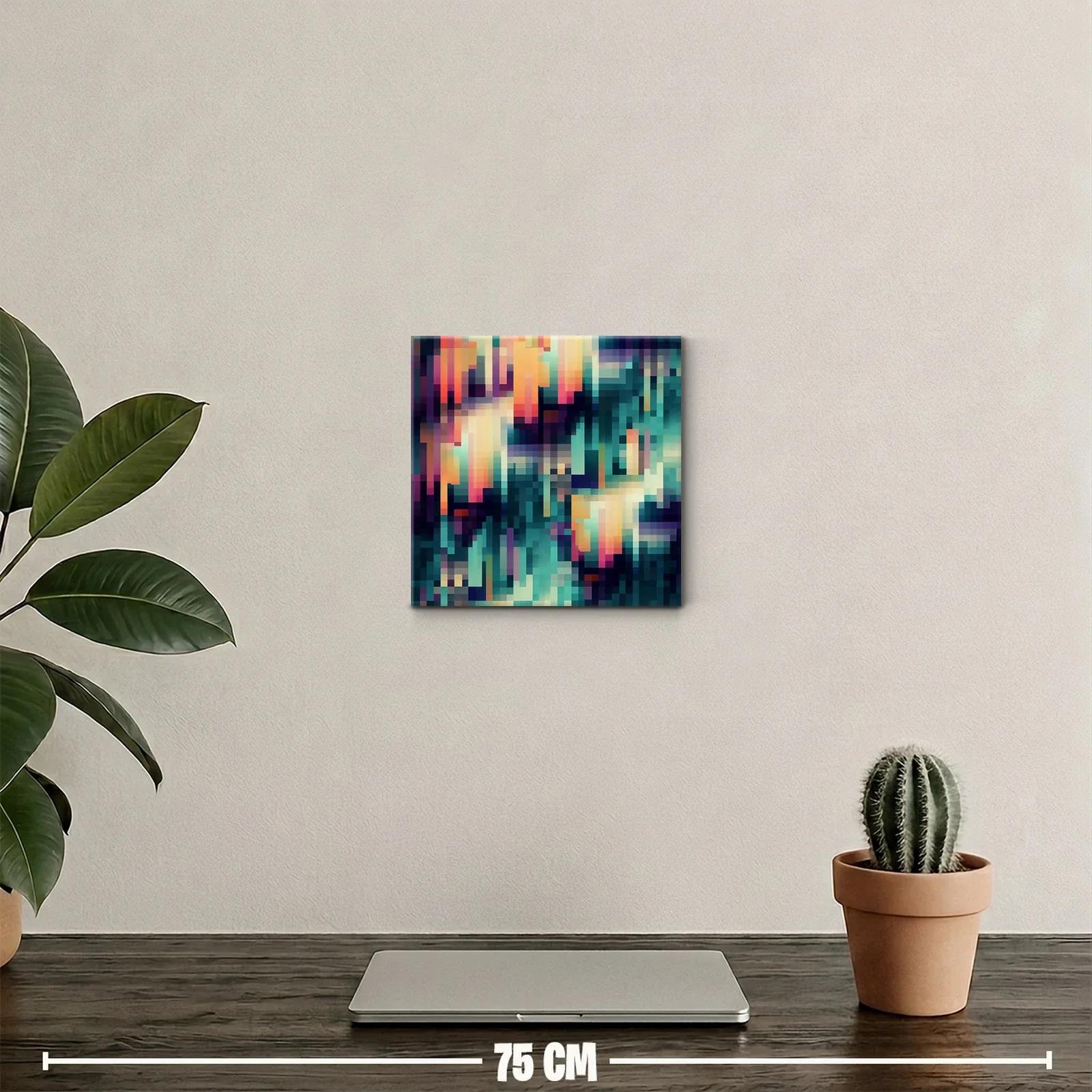 Composición abstracta en tonos cálidos y fríos vibrantes — miniatura 2