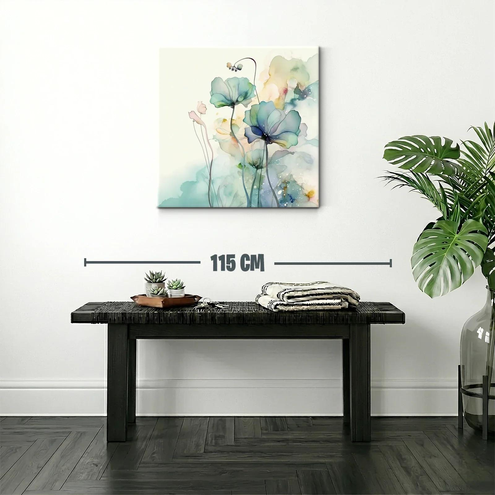 Delicadas flores en tonos suaves y acuarelados para pared — miniatura 2
