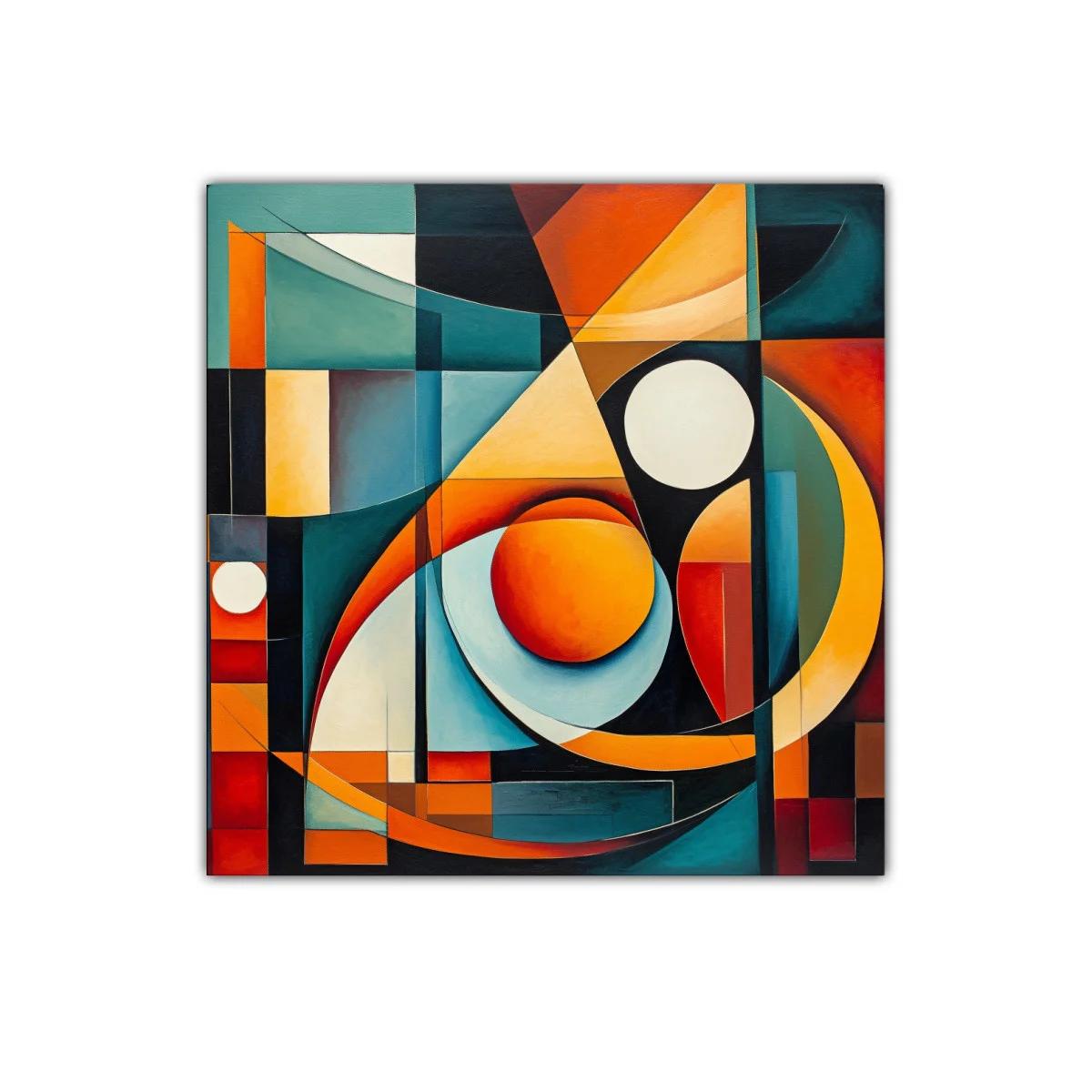 Composición abstracta con formas circulares y colores vibrantes — imagen principal