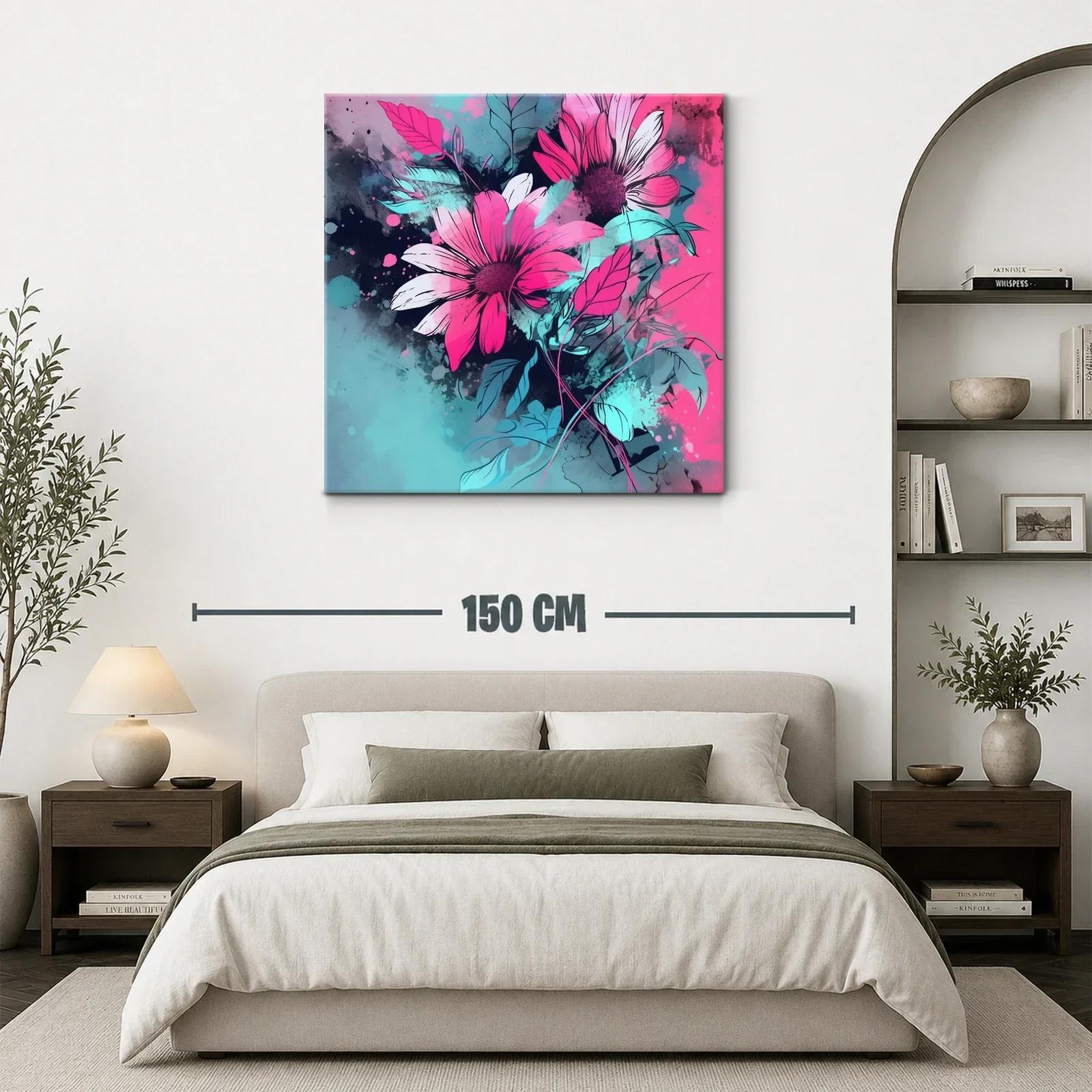 Flores vibrantes en tonos fucsia y azul turquesa — miniatura 3